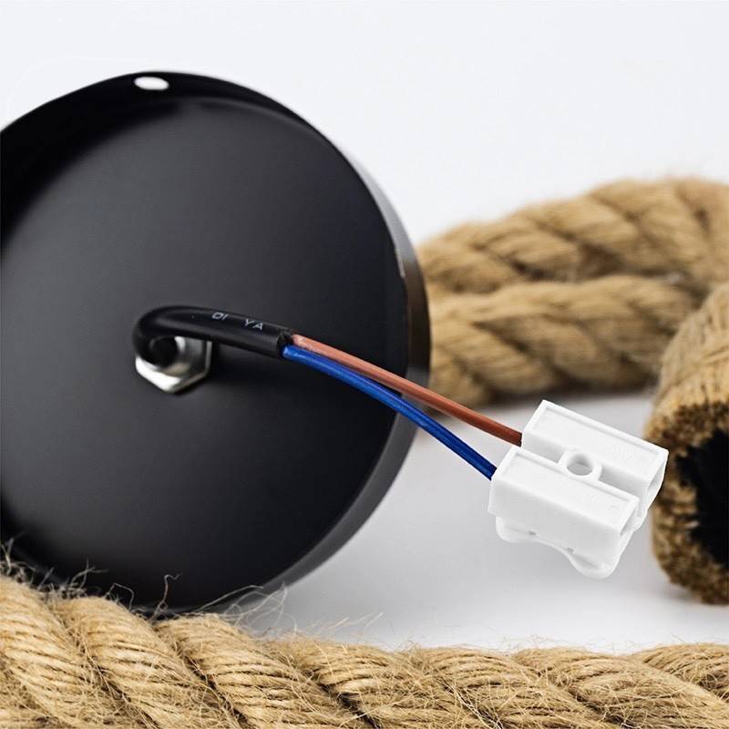 Lámpara colgante de cuerda natural de cáñamo E27 "ROPE LAMP"