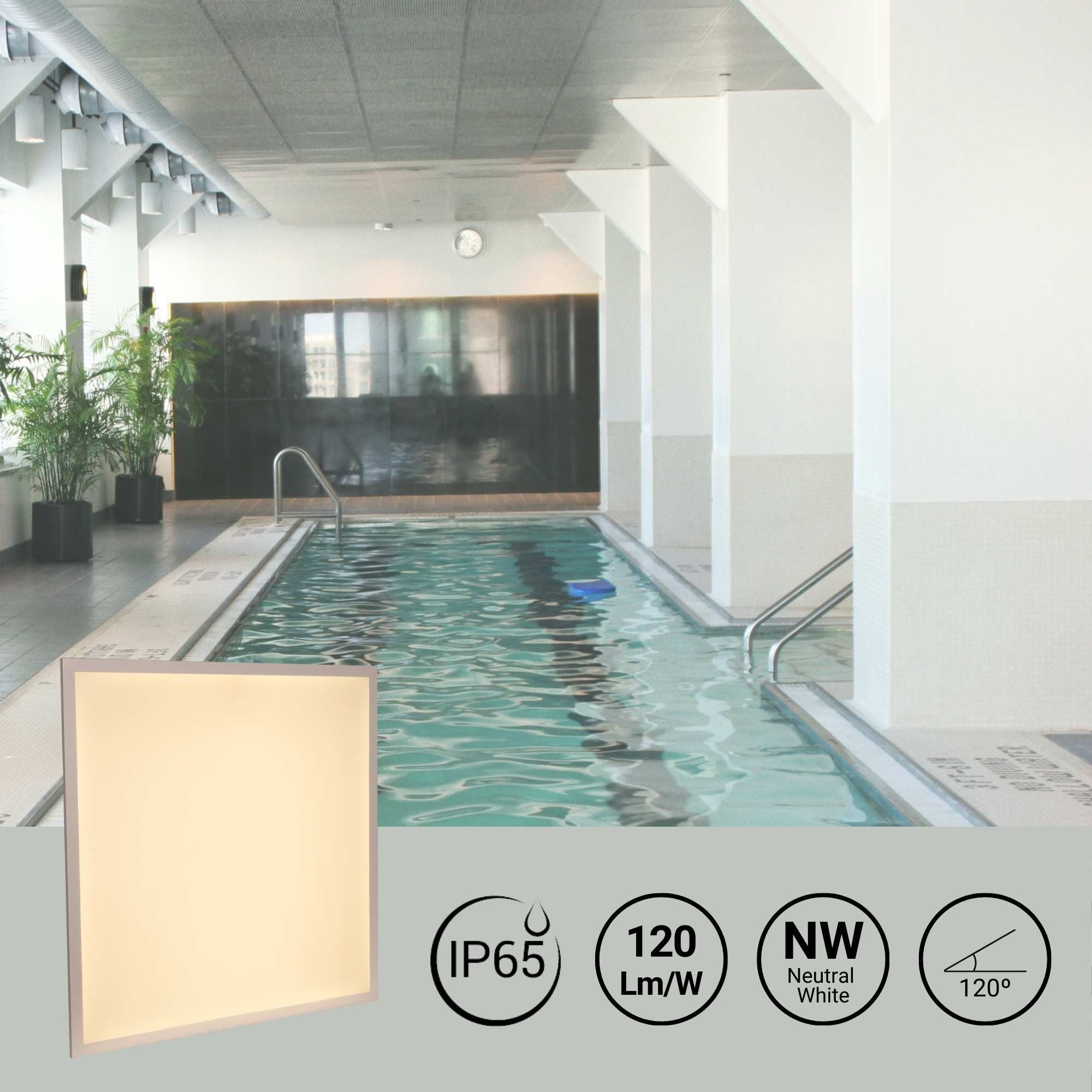 Panel LED empotrable Backlight 60x60cm - 40W - IP65 - 4000K - 120lm/W