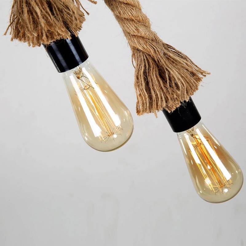 Lámpara colgante de cuerda natural de cáñamo E27 "ROPE LAMP"
