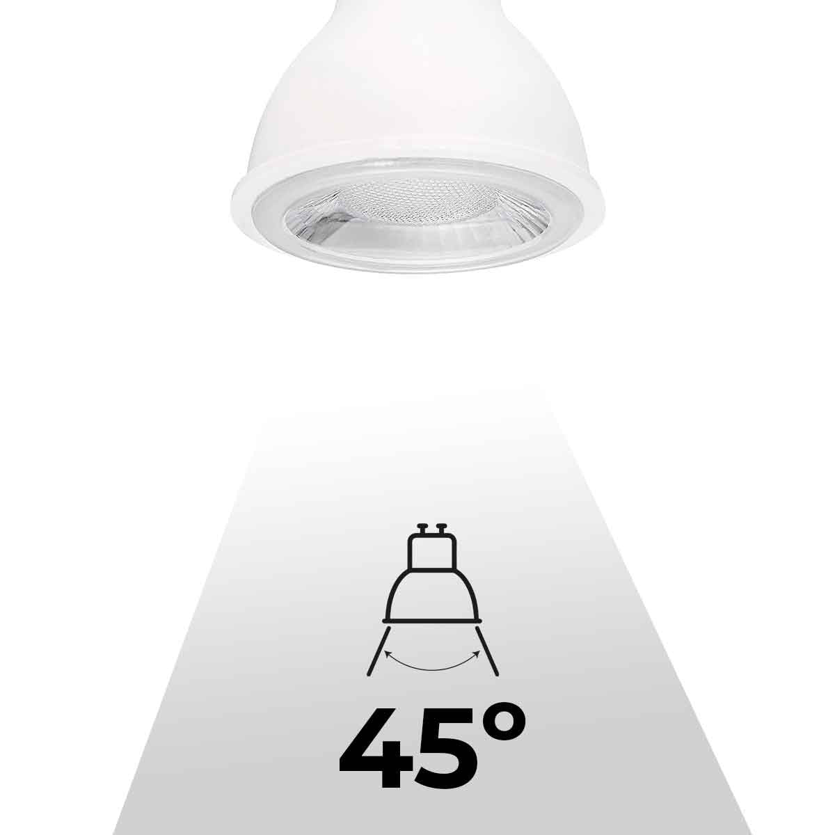 Bombilla LED GU10 - 7W - Regulable - Ø50mm - Óptica a 45º