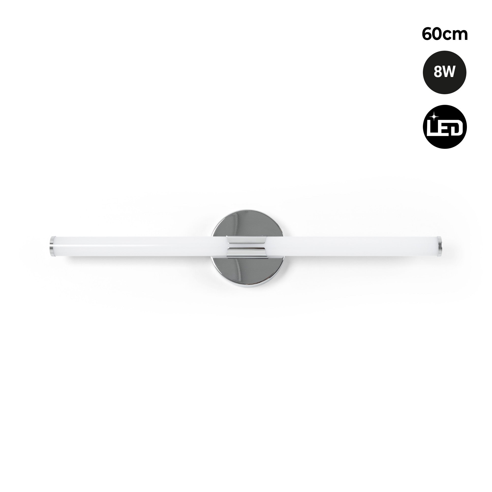 Aplique LED tubular para baño - 8W - 720lm - IP44 - 60cm