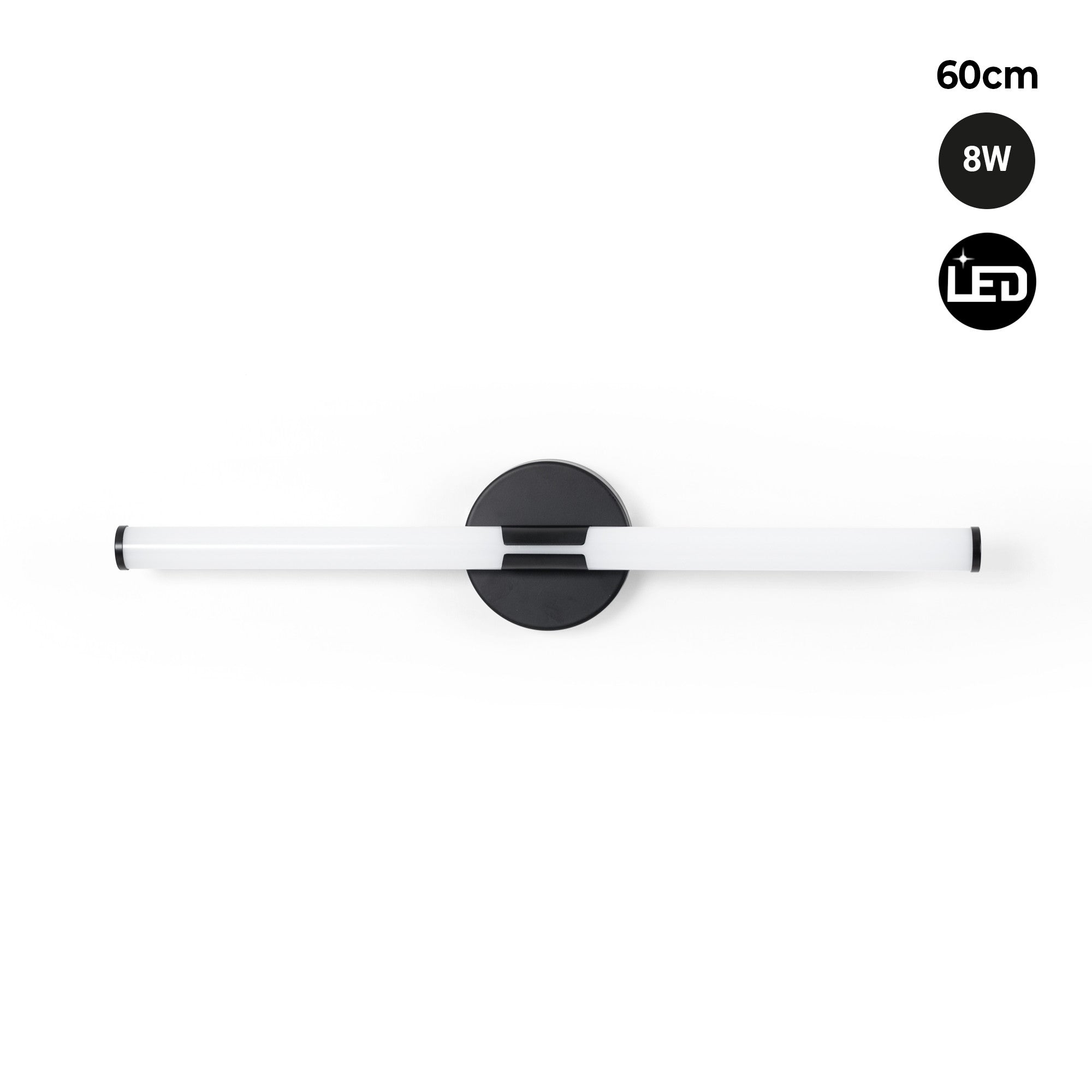 Aplique LED tubular para baño - 8W - 720lm - IP44 - 60cm