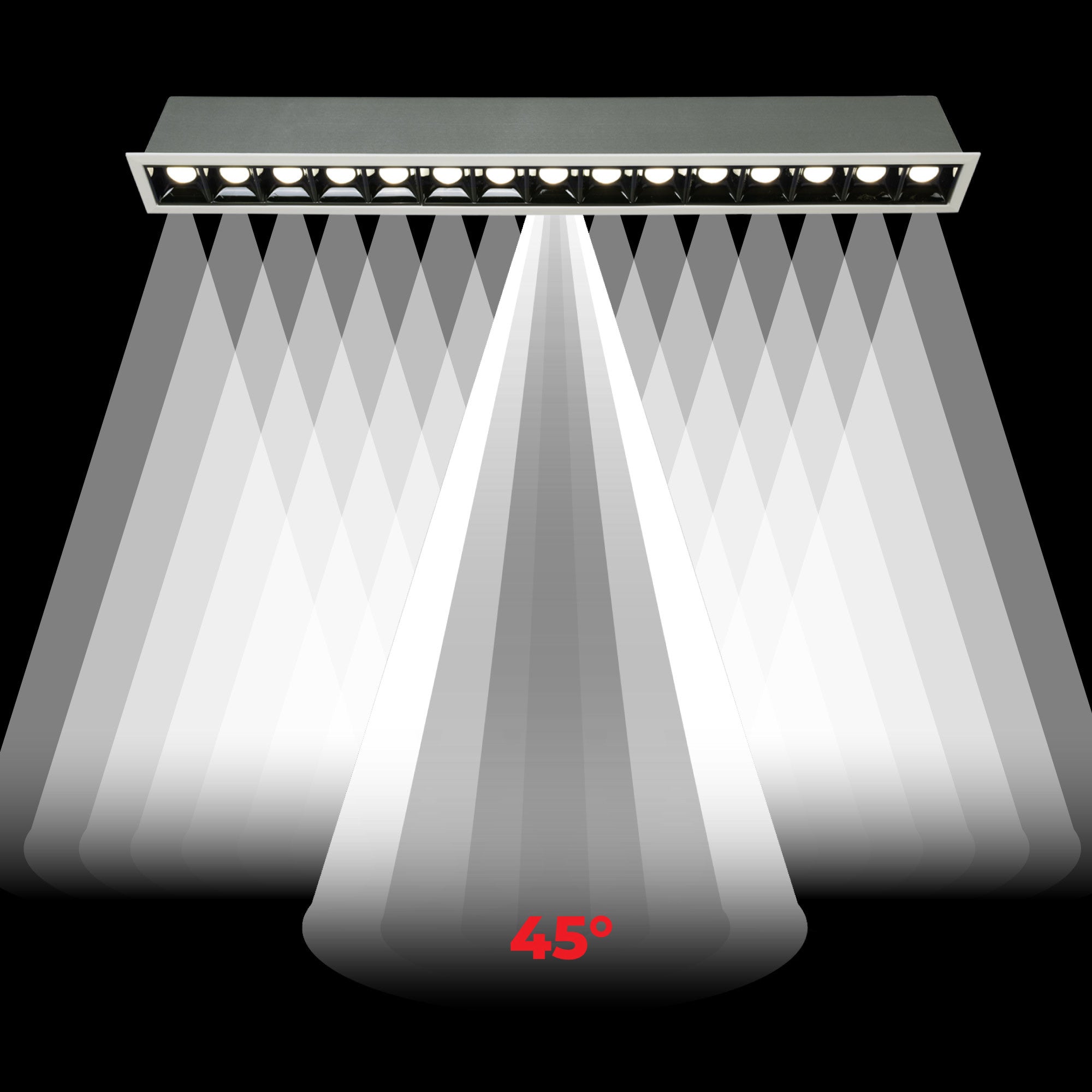 Foco lineal LED empotrable 30W - UGR18 - CRI90 - Chip OSRAM