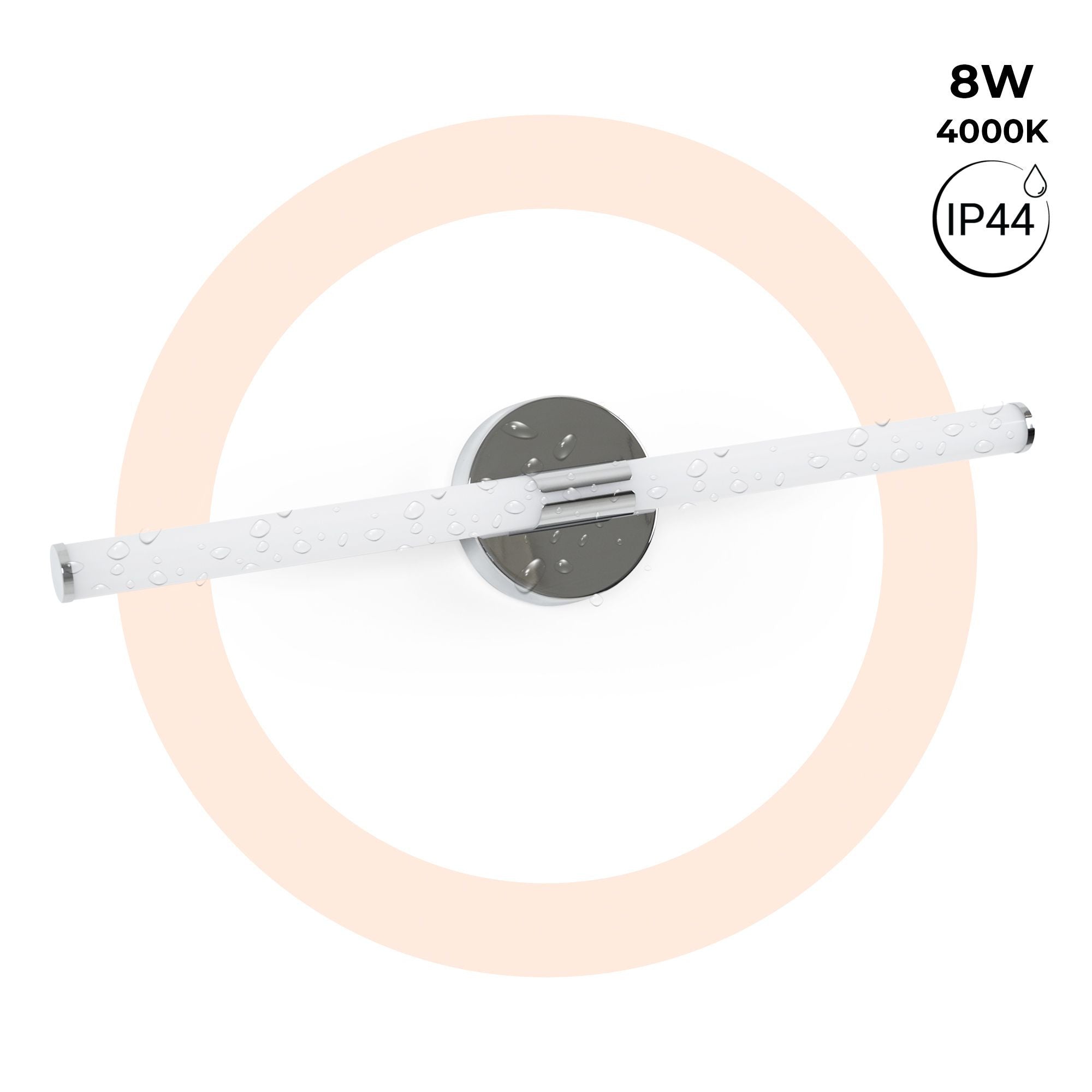 Aplique LED tubular para baño - 8W - 720lm - IP44 - 60cm