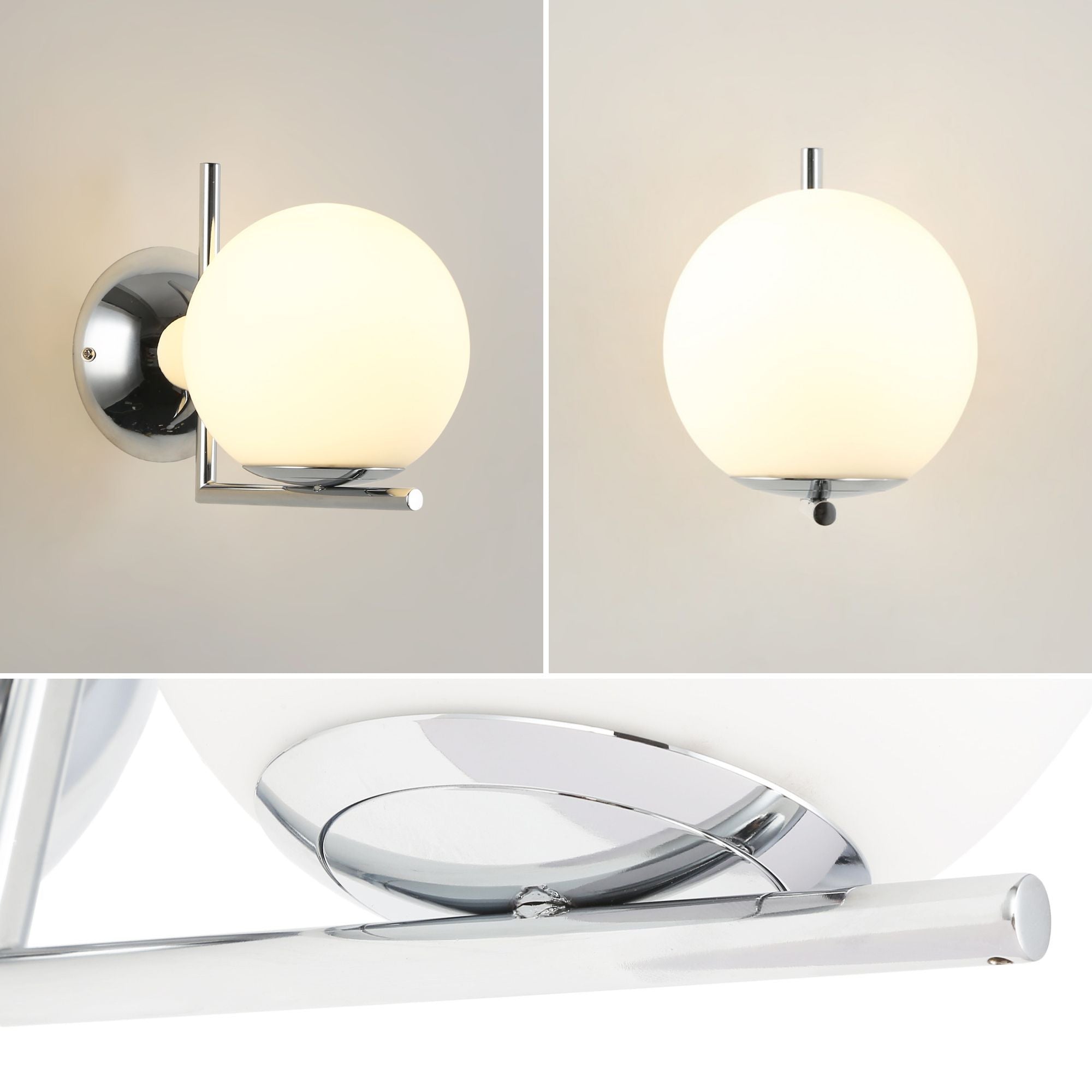 Aplique de pared bola cristal "ATOM" - E27 - Ø 15cm