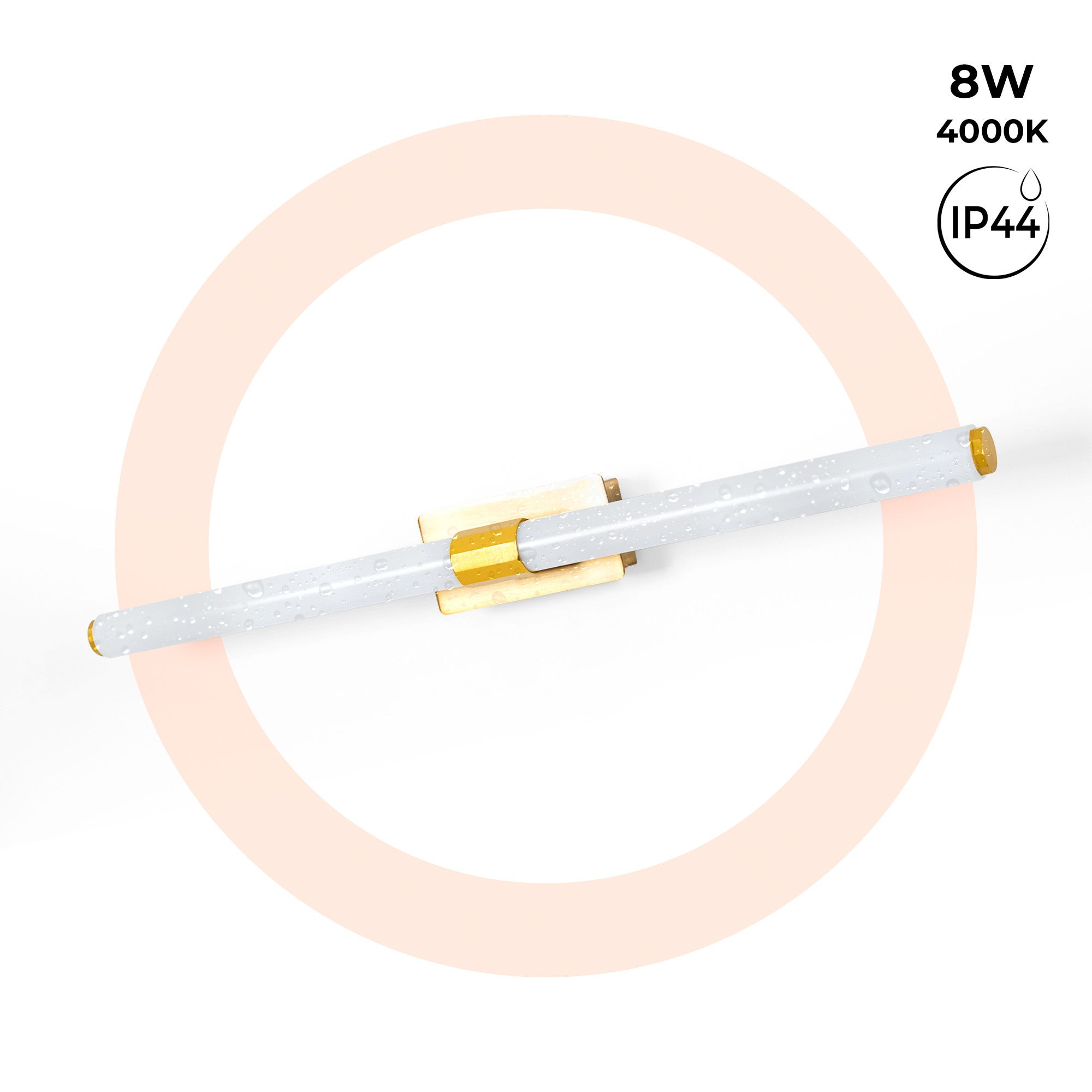 Aplique LED tubular para baño - 8W - IP44 - 60cm