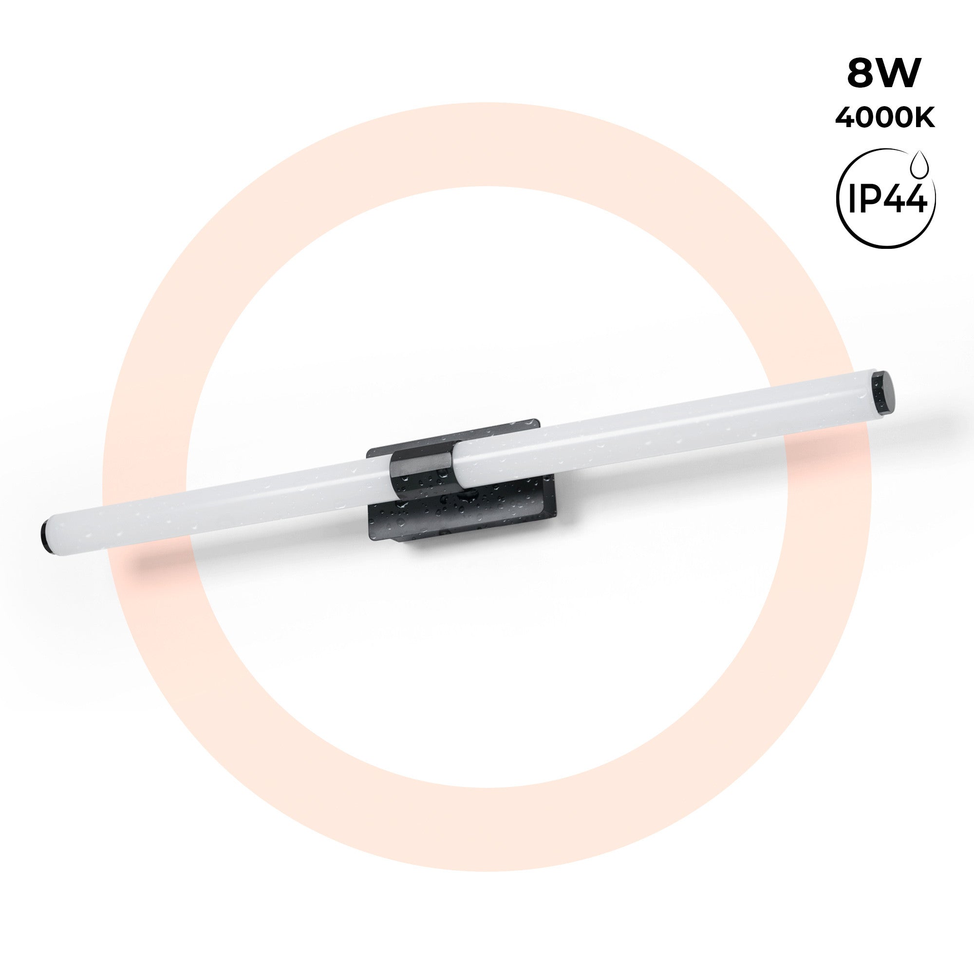 Aplique LED tubular para baño - 8W - IP44 - 60cm