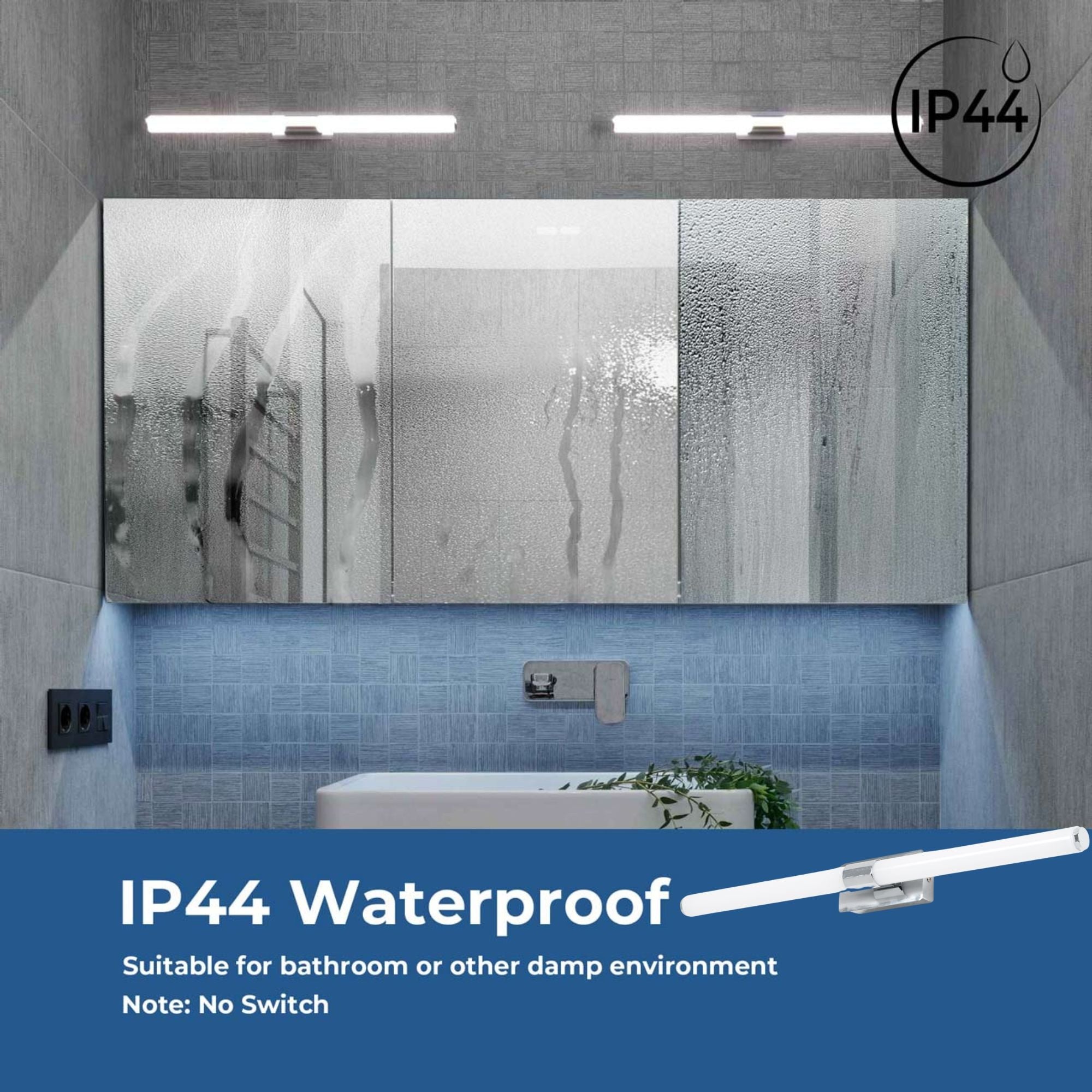 Aplique LED tubular para baño - 8W - IP44 - 60cm