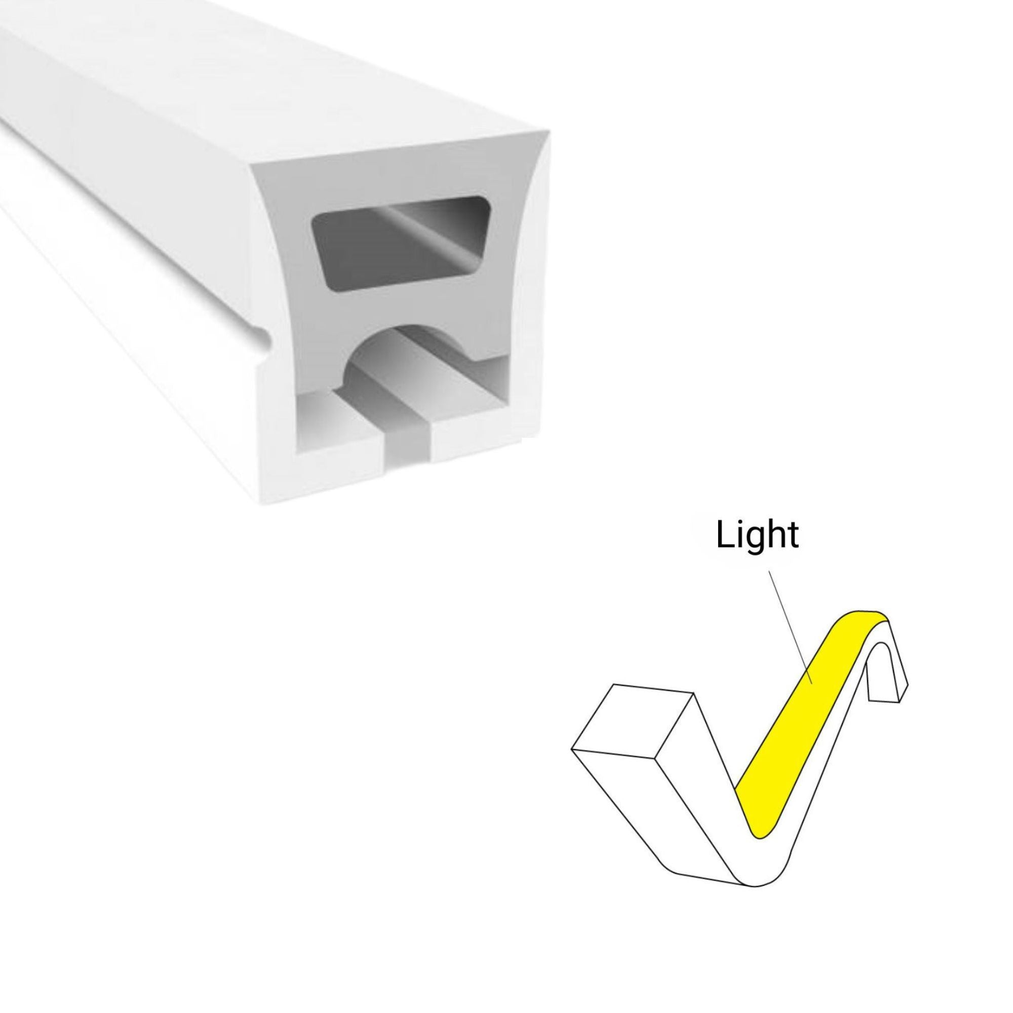 Neón LED flexible monocolor 24V DC - 10x10mm - 5 metros - Kit completo - IP67 - 10W/m