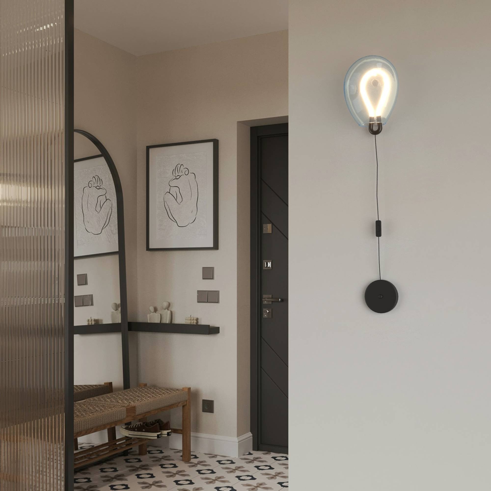 Aplique de pared LED cristal "GLOBO" 8W - Colores