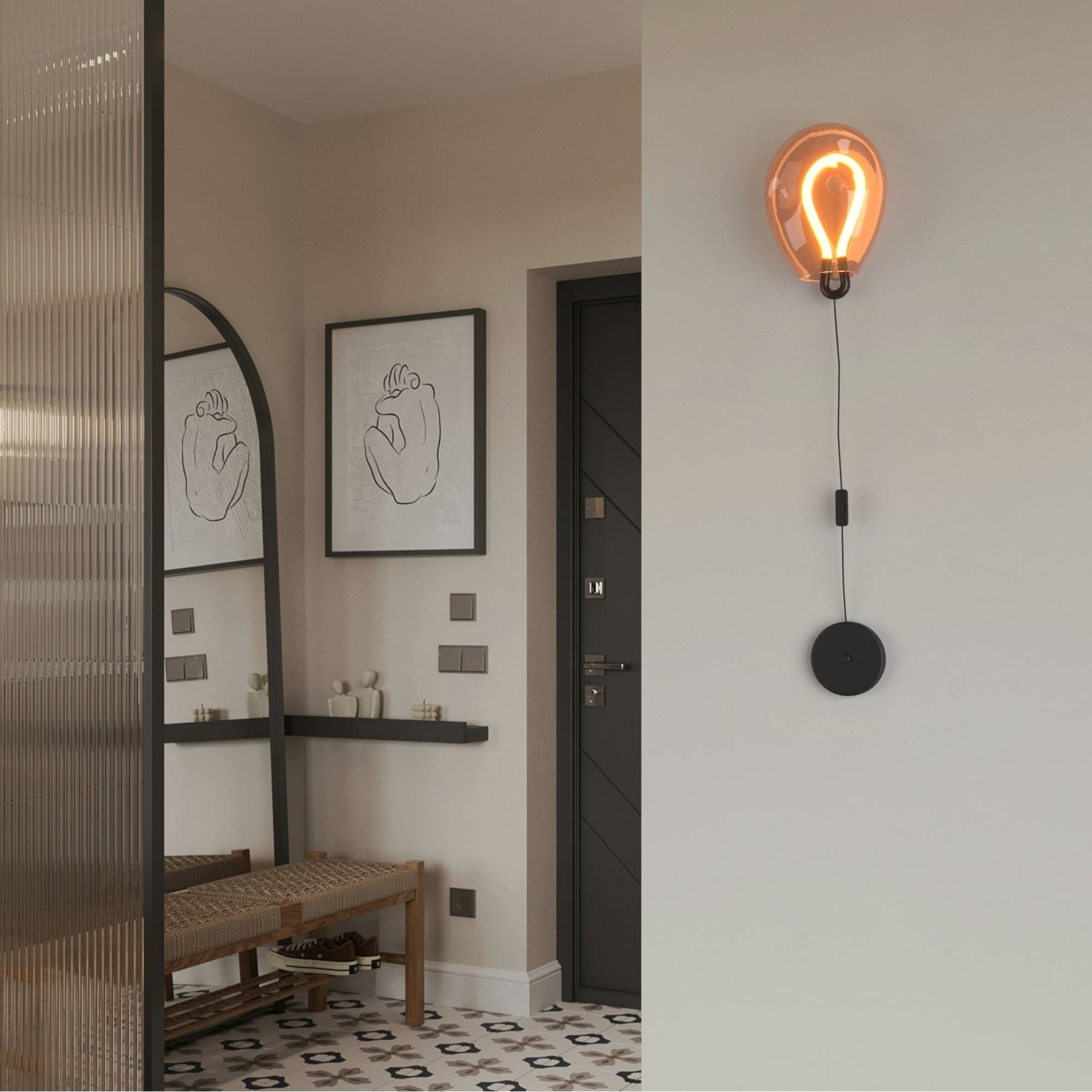 Aplique de pared LED cristal "GLOBO" 8W - Colores