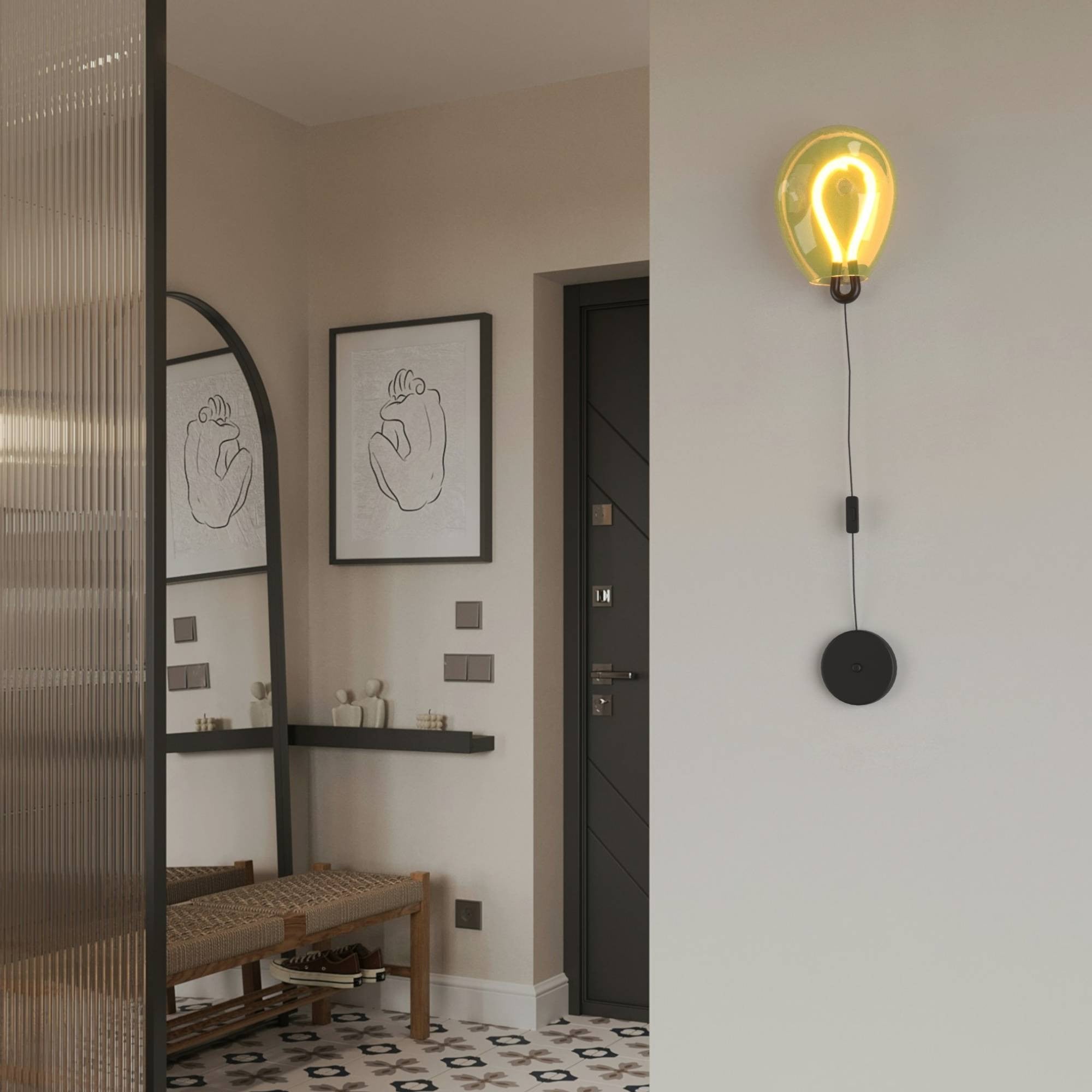 Aplique de pared LED cristal "GLOBO" 8W - Colores