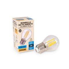 Bombilla LED filamento E27 G45 - 5W - Regulable