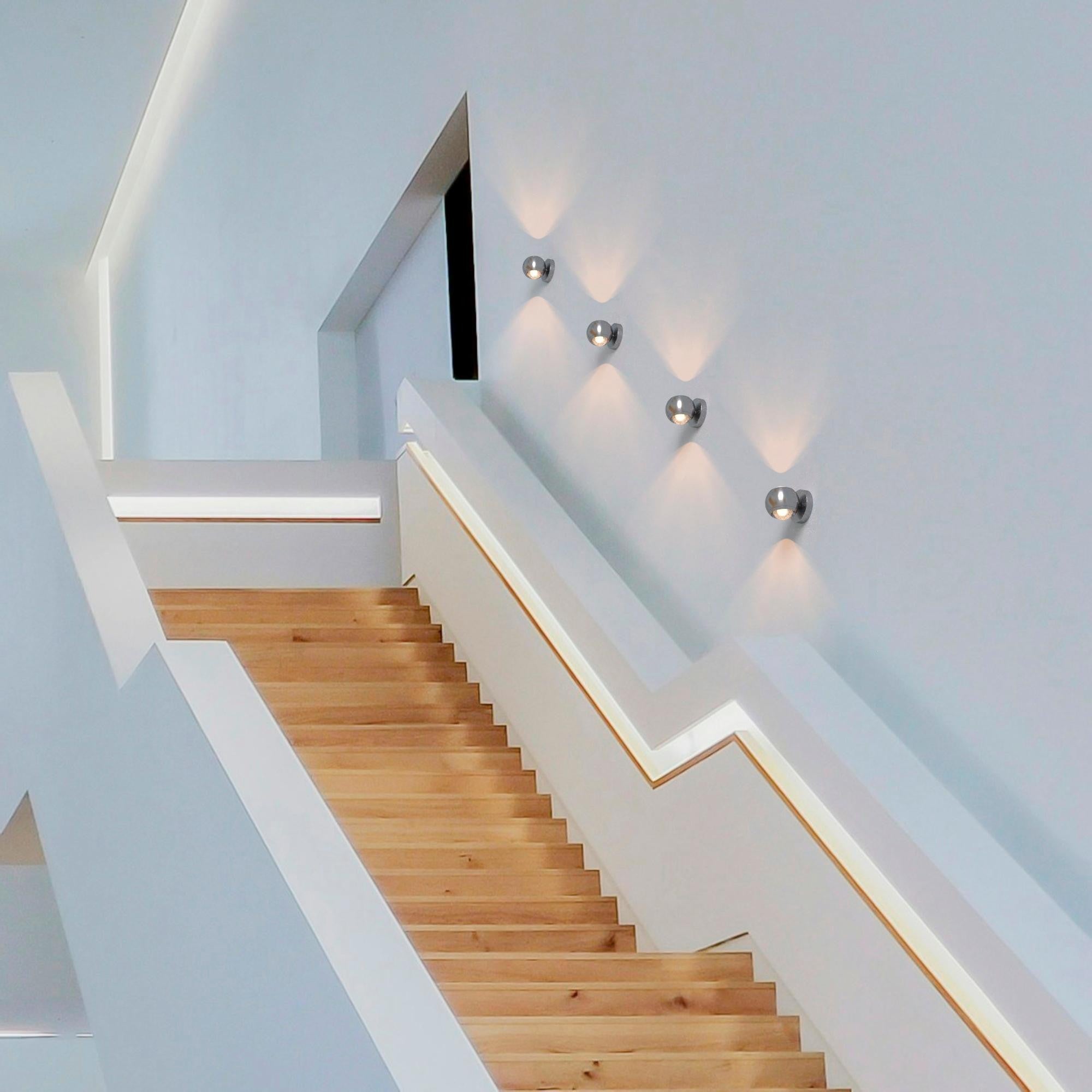 Aplique de pared LED con óptica "BOO" 9W - Cromo - Up & down - 2700K