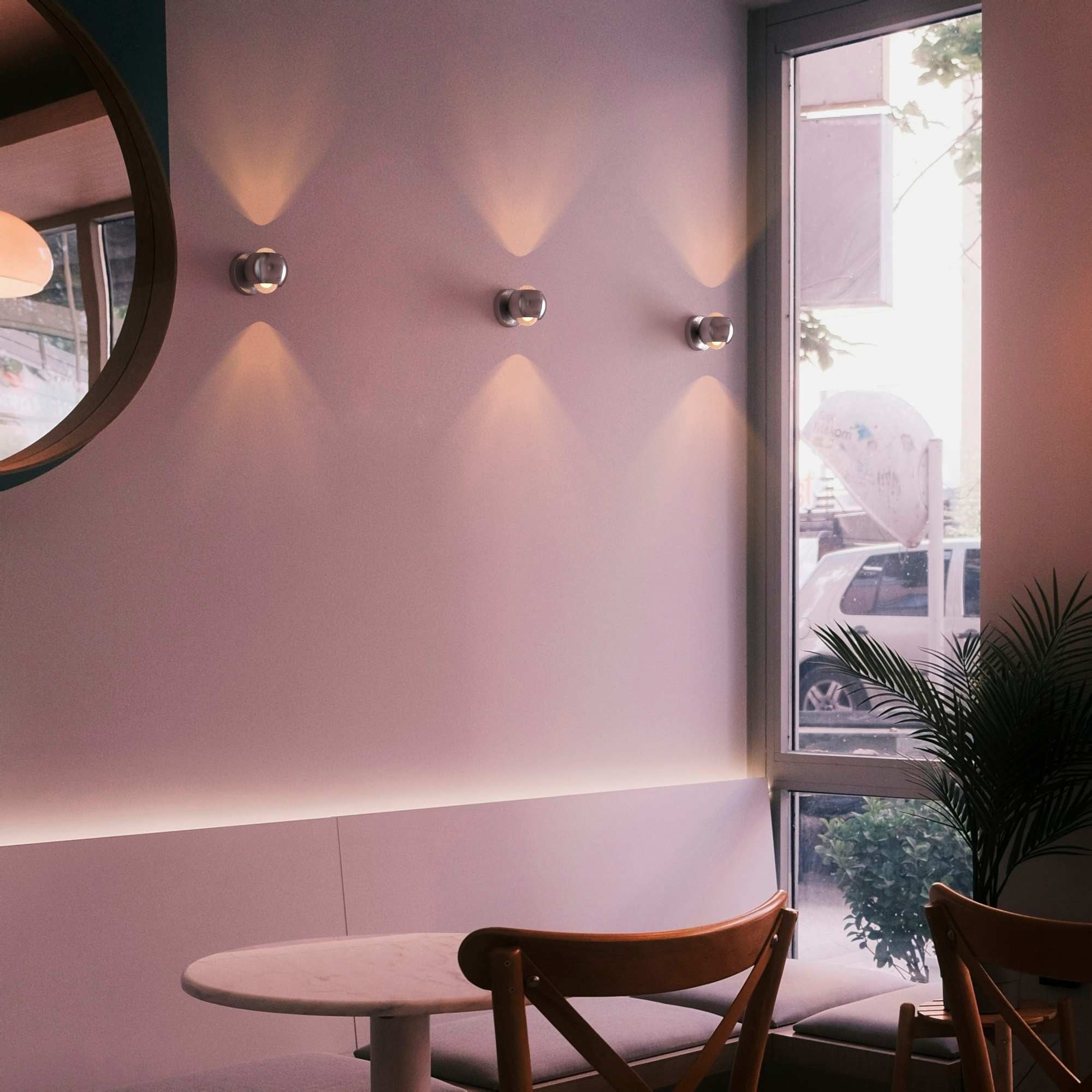 Aplique de pared LED con óptica "BOO" 9W - Cromo - Up & down - 2700K
