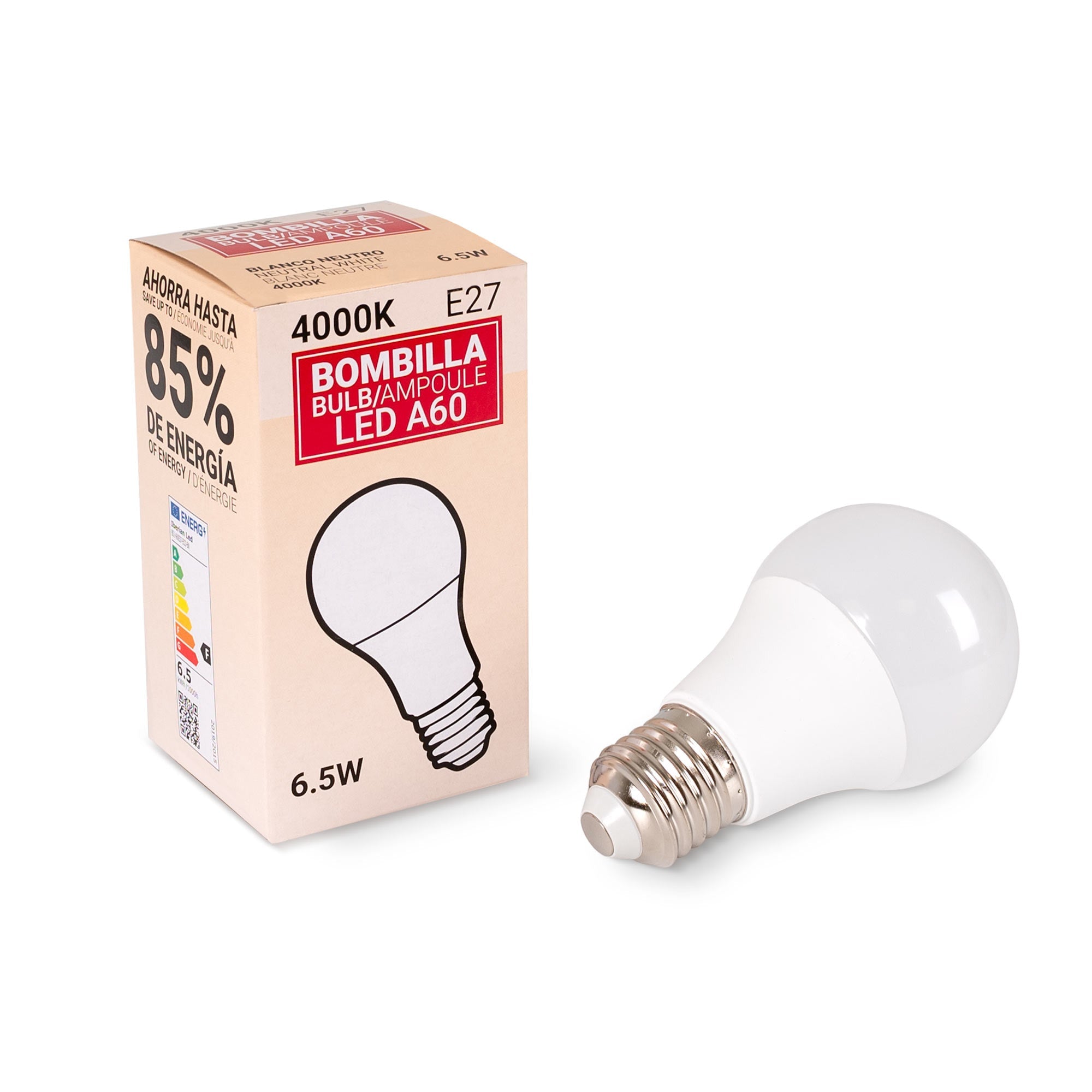 Bombilla LED E27 A60 - 6,5W