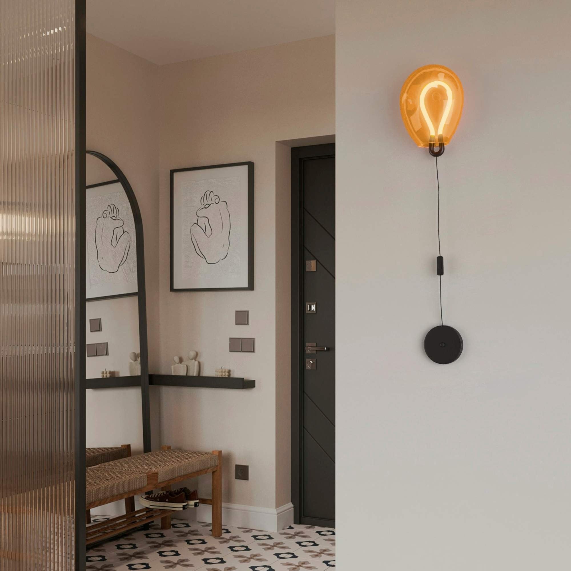 Aplique de pared LED cristal "GLOBO" 8W - Colores