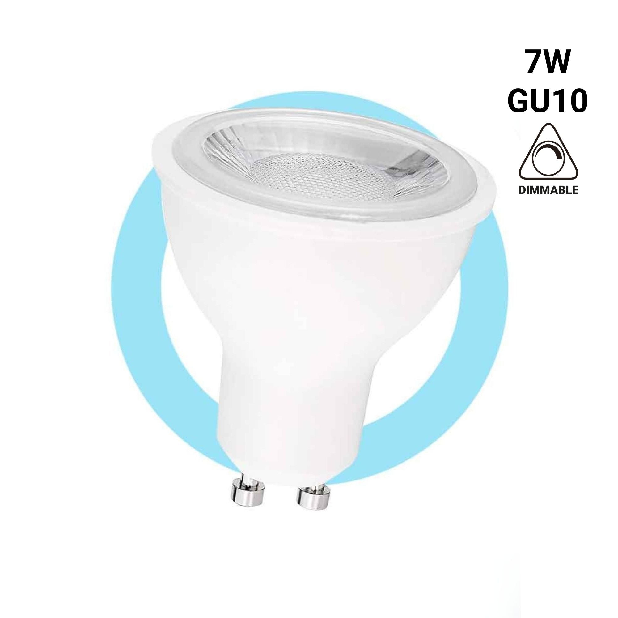 Bombilla LED GU10 - 7W - Regulable - Ø50mm - Óptica a 45º