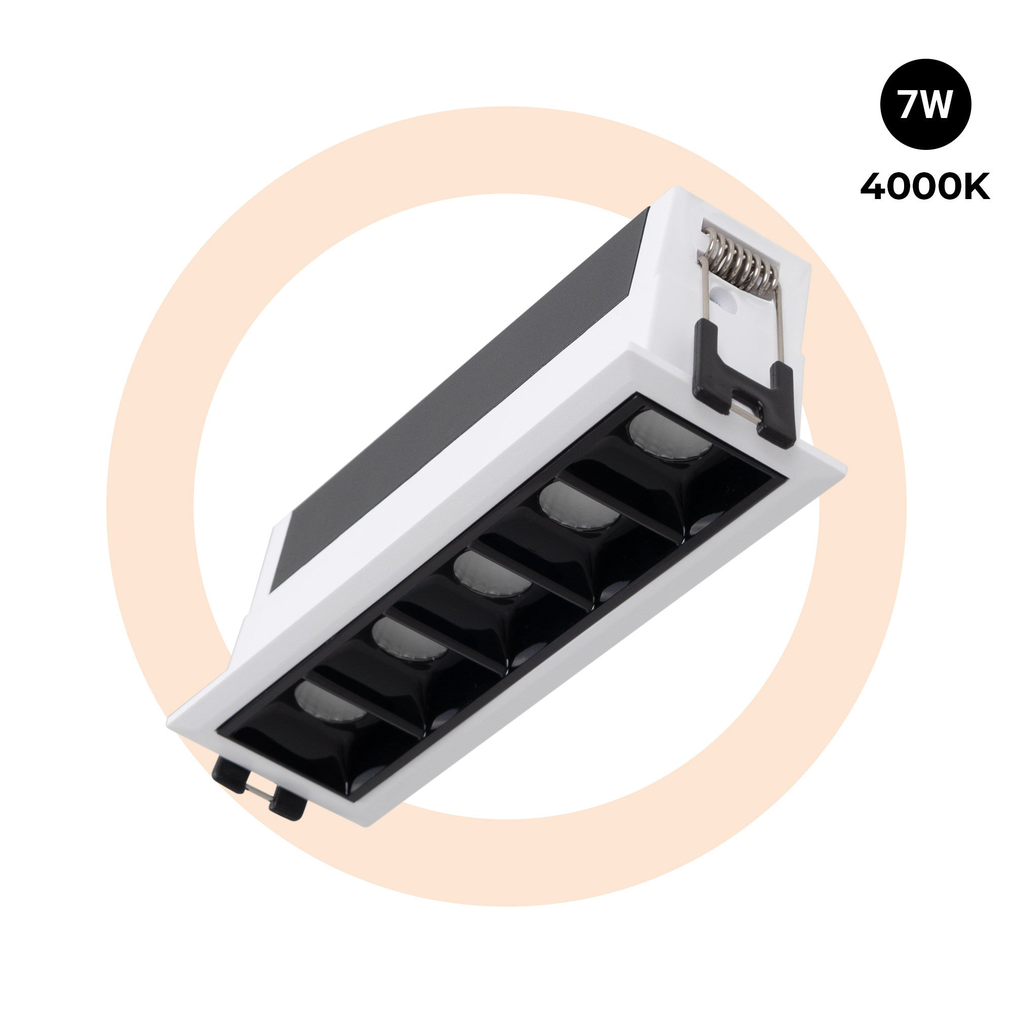 Foco lineal LED empotrable 7W - UGR18 - CRI90 - Driver LIFUD