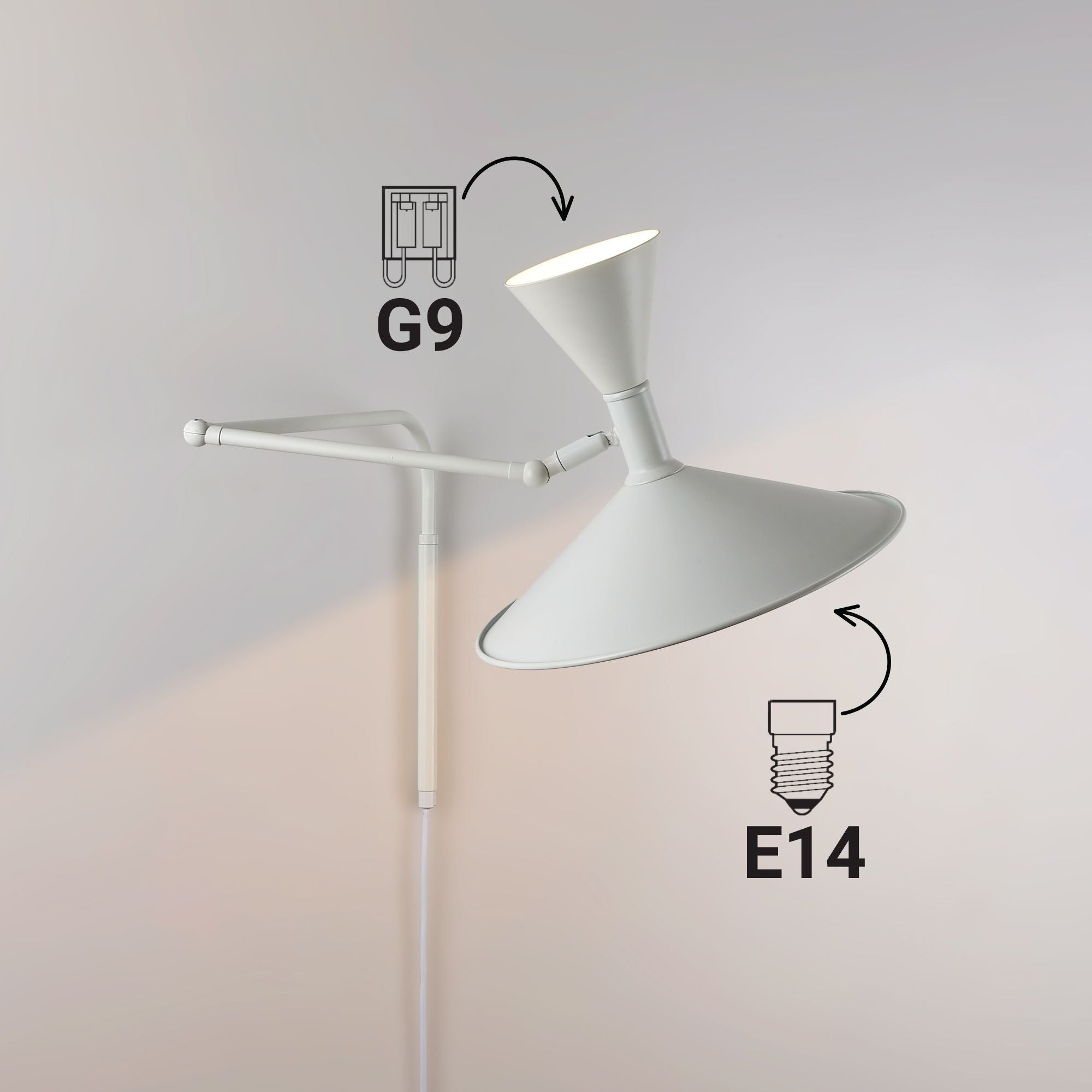 Lámpara de pared de diseño "NIM" - E14  + G9
