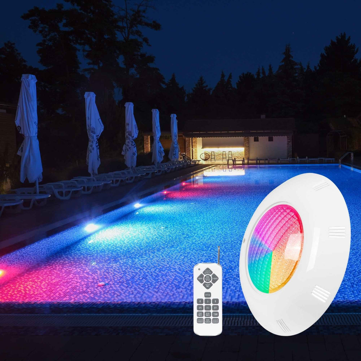 Foco LED sumergible para piscina - 12V AC - 24W - IP68 - Ø295mm