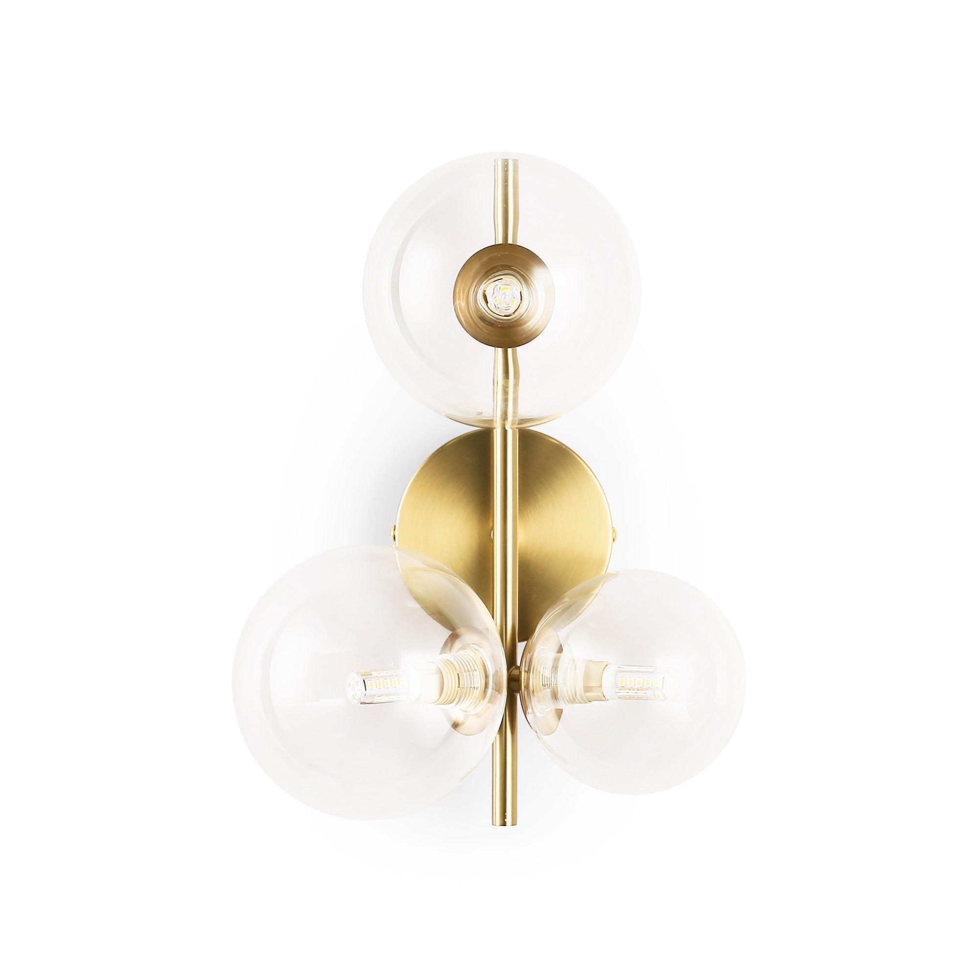 Aplique de pared con esferas de cristal "CATY" - 3 x G9