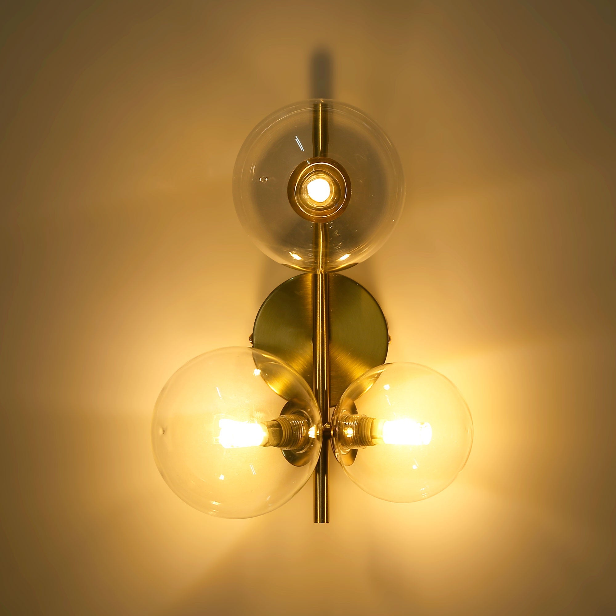 Aplique de pared con esferas de cristal "CATY" - 3 x G9