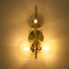 Aplique de pared con esferas de cristal "CATY" - 3 x G9