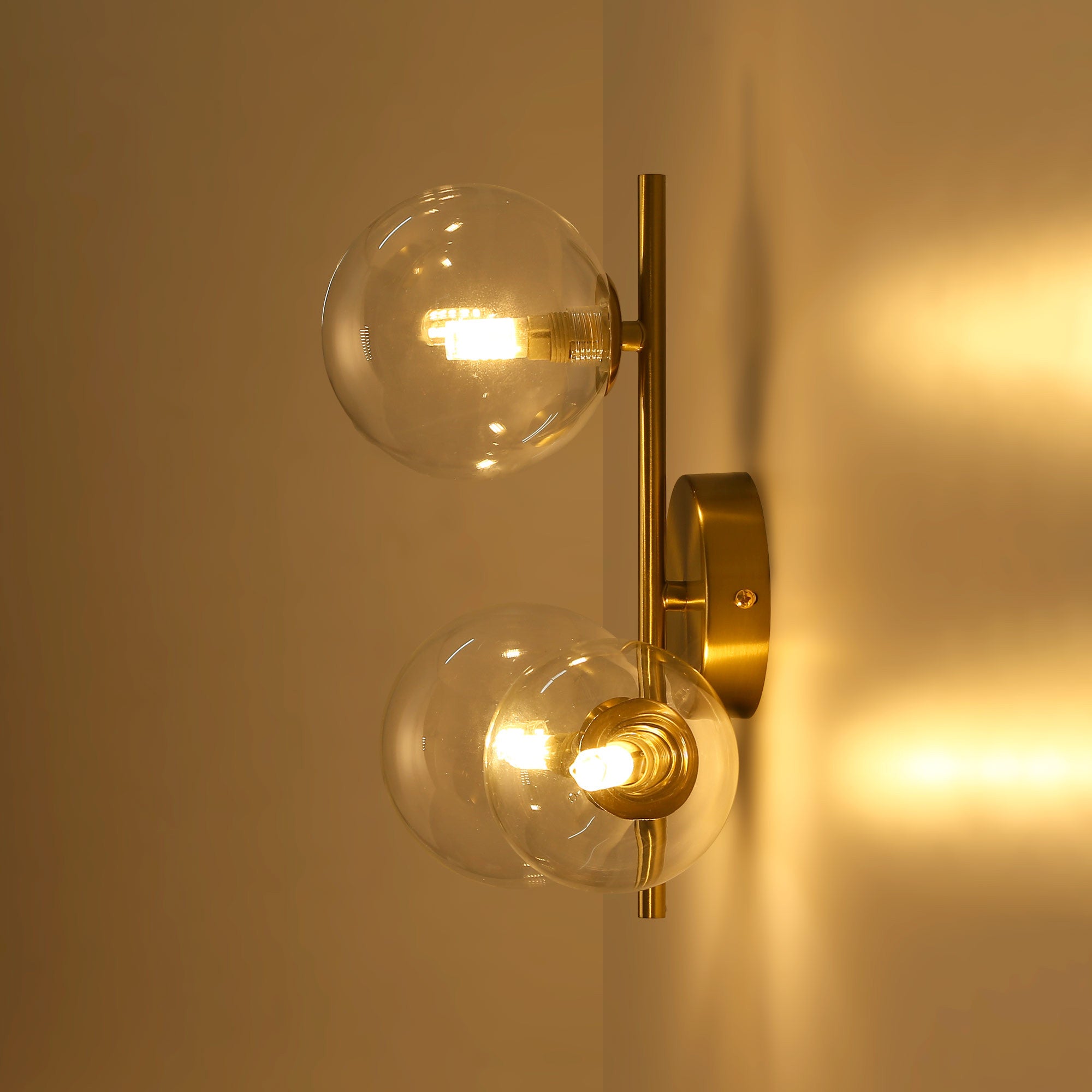 Aplique de pared con esferas de cristal "CATY" - 3 x G9