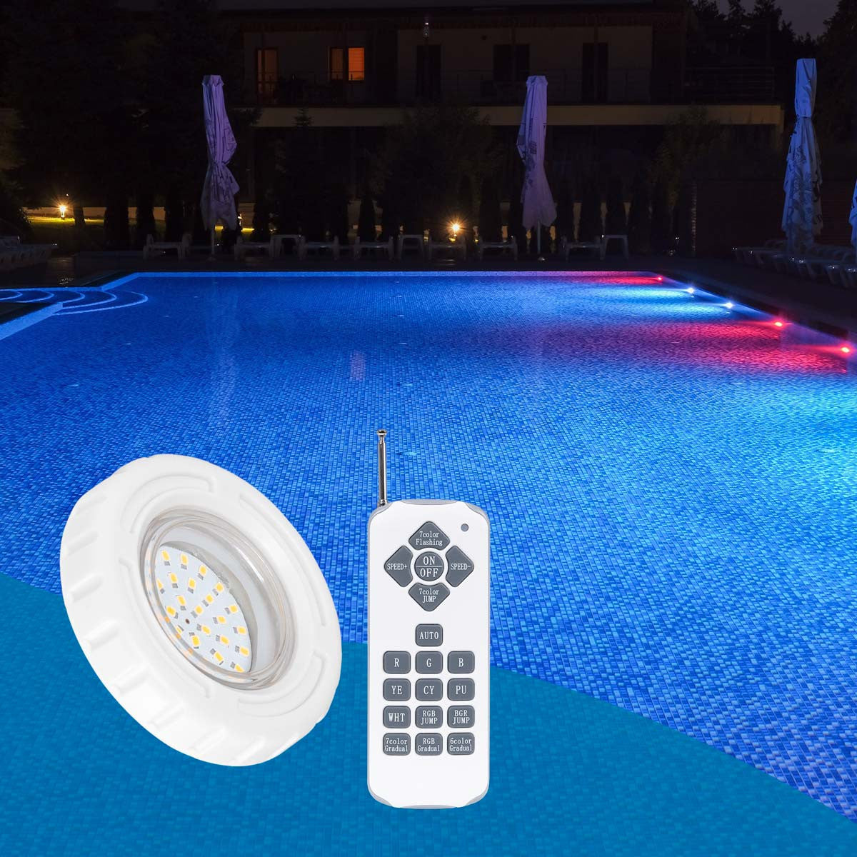 Foco LED sumergible para piscina - 12V AC - 3W - IP68 - Ø94mm