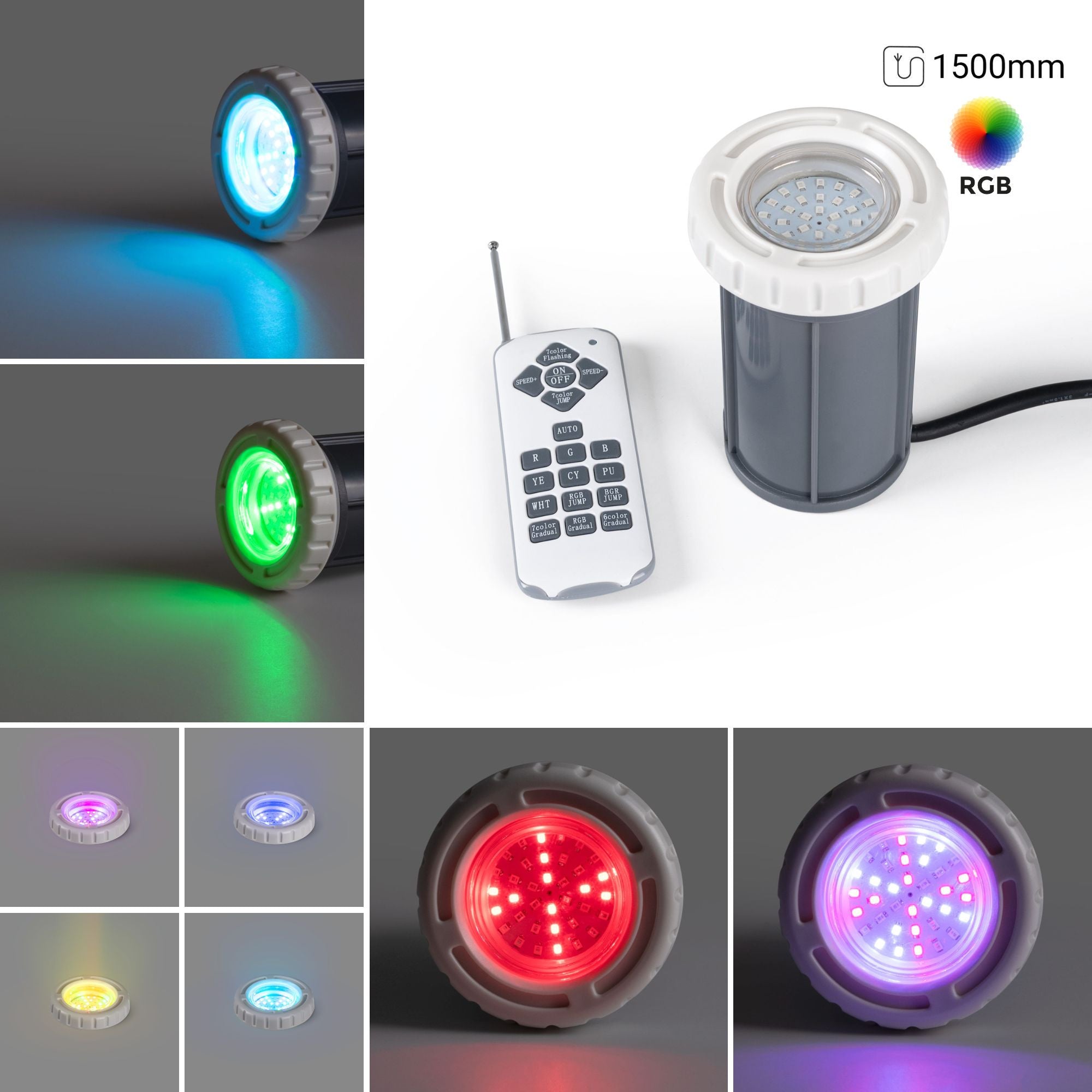 Foco LED sumergible para piscina - 12V AC - 3W - IP68 - Ø94mm