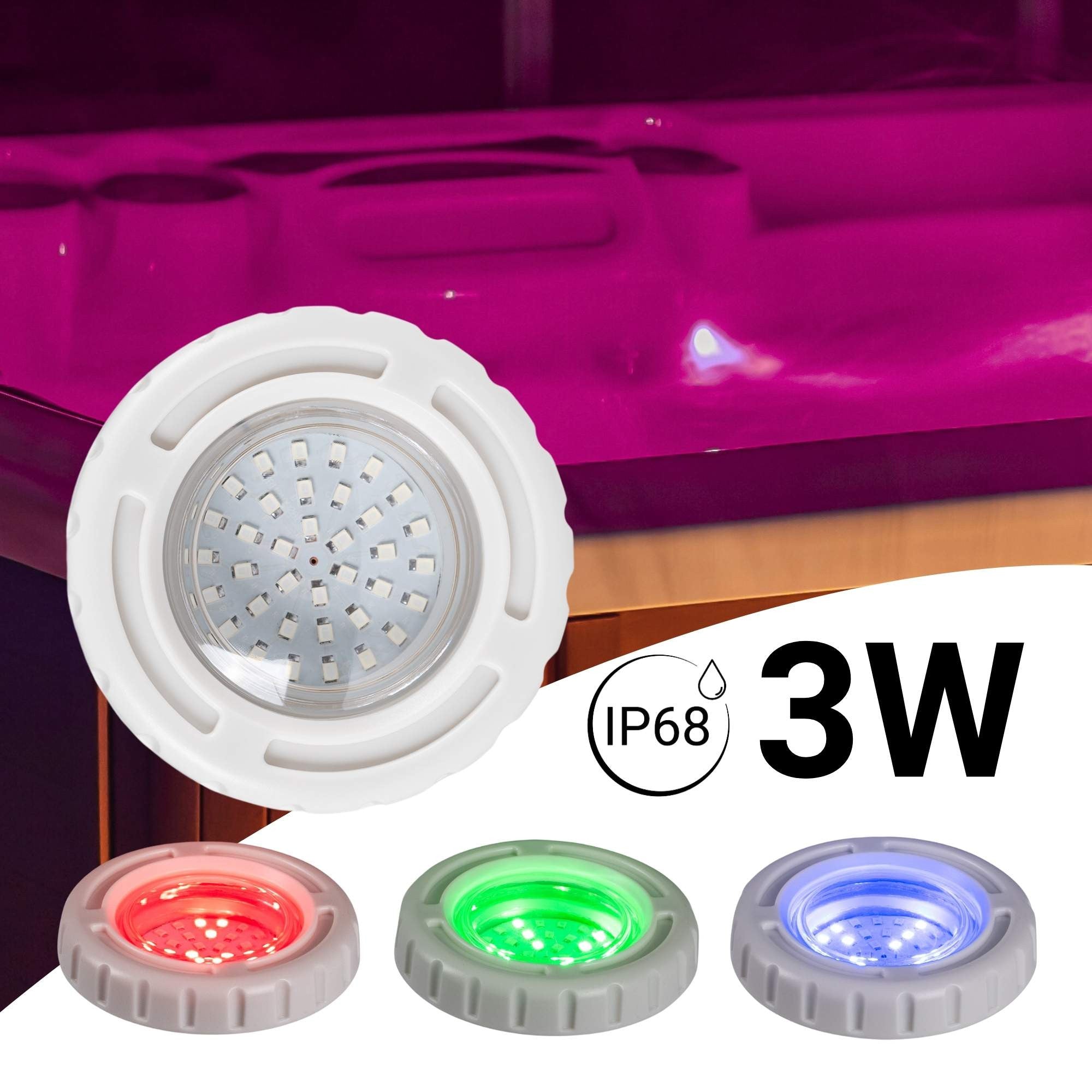 Foco LED sumergible para piscina - 12V AC - 3W - IP68 - Ø94mm