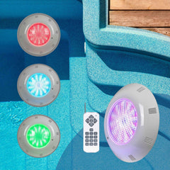 Foco LED sumergible para piscina de fibra - 12V AC - 24W - IP68 - Ø295mm