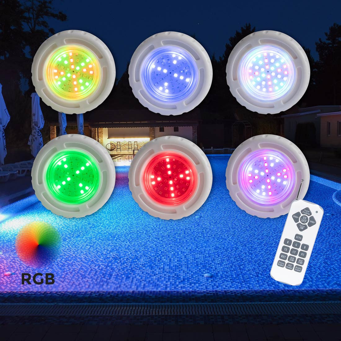 Foco LED sumergible para piscina - 12V AC - 3W - IP68 - Ø94mm