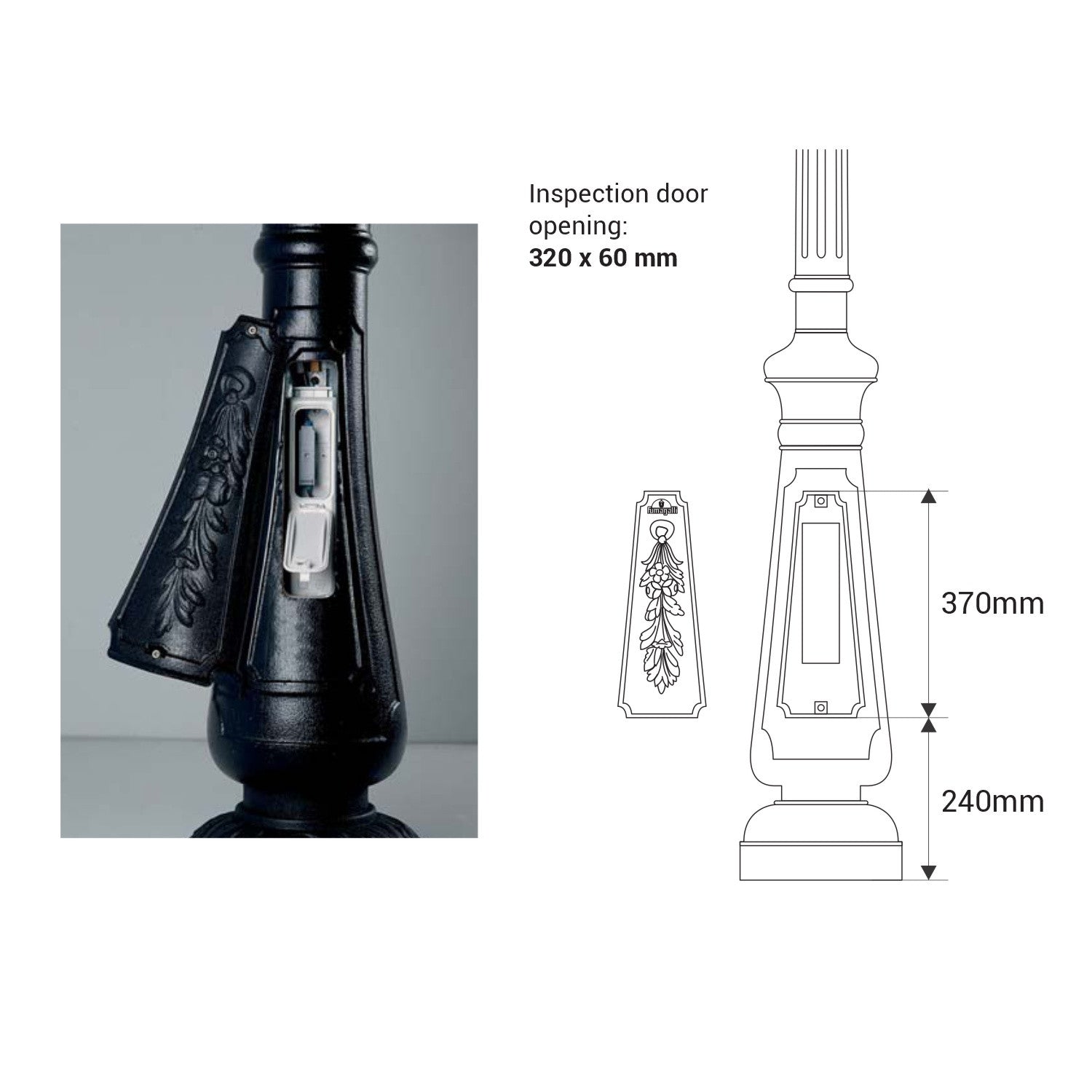Poste de luz exterior "TOBIA" Fumagalli CCT - 30W - 8 opciones - E27