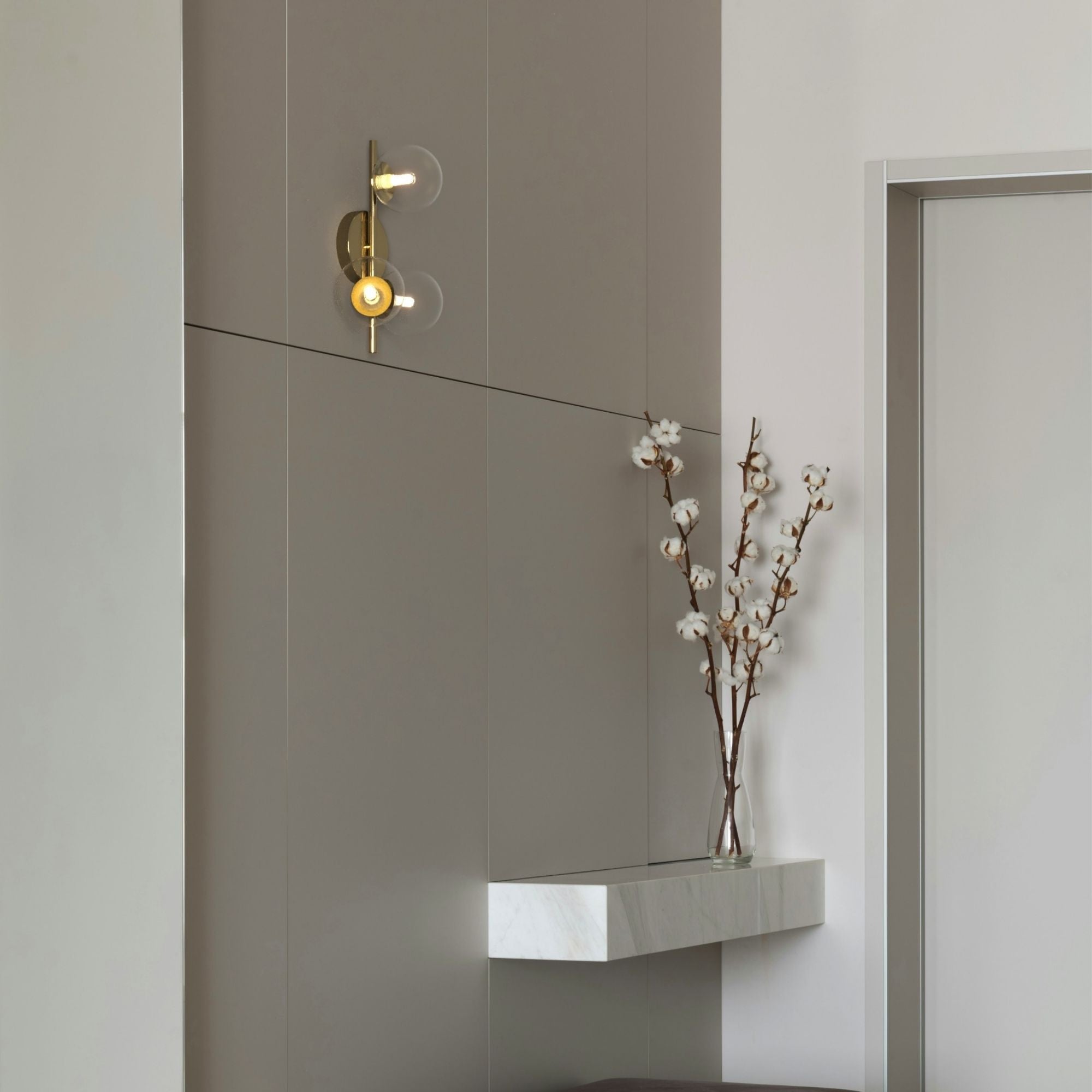 Aplique de pared con esferas de cristal "CATY" - 3 x G9