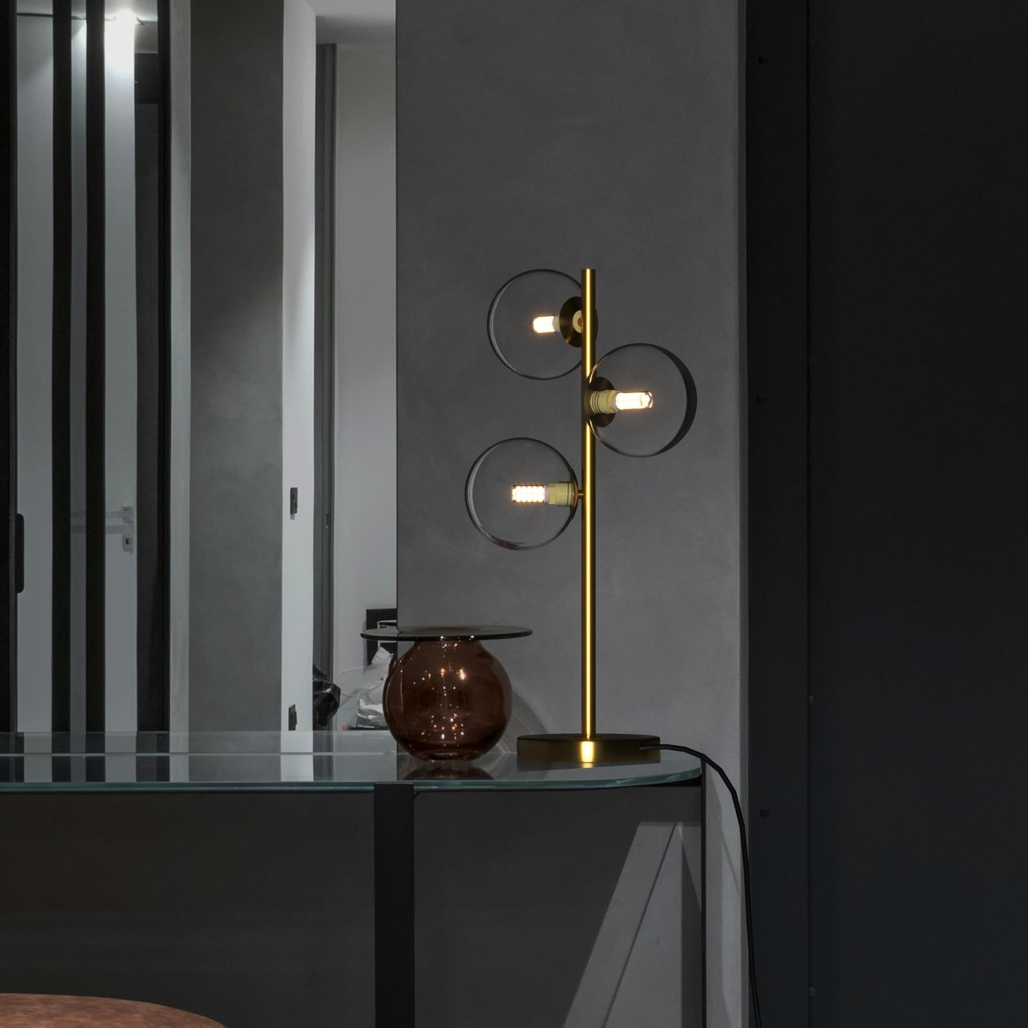 Lámpara de mesa con esferas de cristal "COMI" - 3 x G9