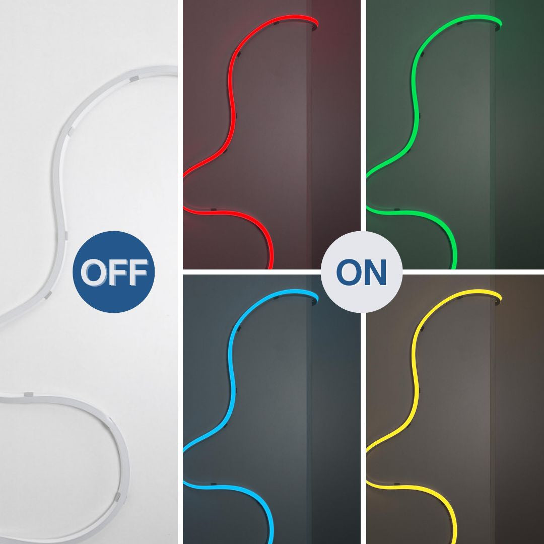 Neón LED flexible RGB 3D - 16x16mm - 5m - Kit completo -12W/m - IP67 -Curvatura vertical y horizontal