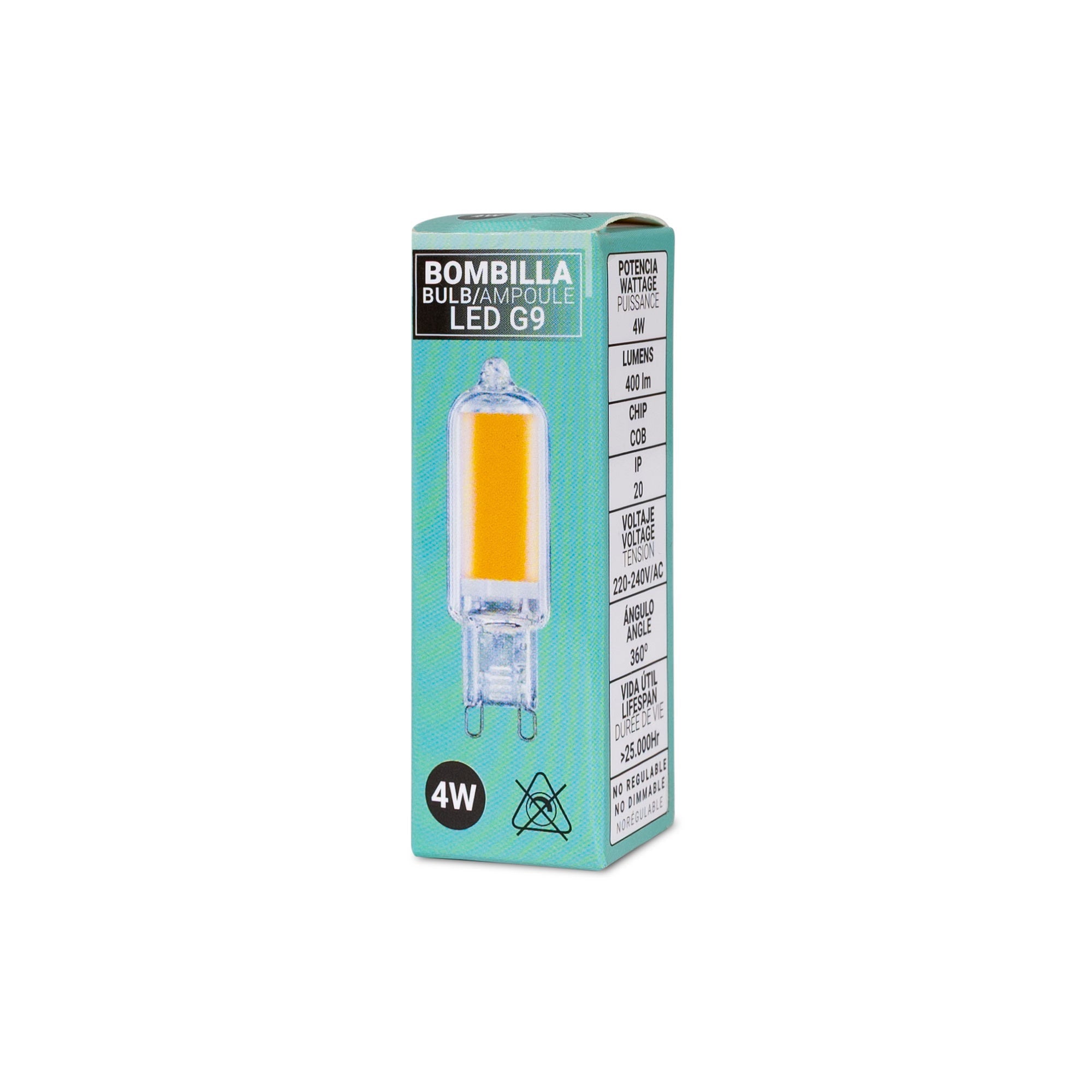 Bombilla LED G9 220-240V AC - COB - 360º - 4W