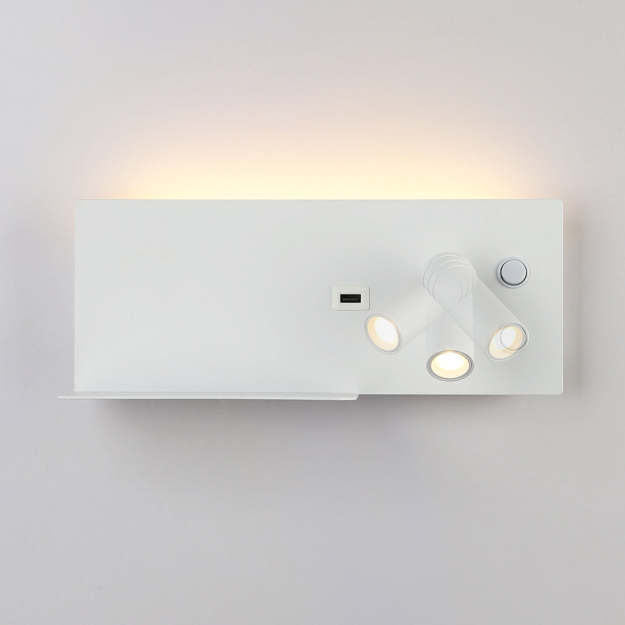 Aplique de pared para lectura con puerto USB "Kerta" - Iluminación doble - 3W+7W
