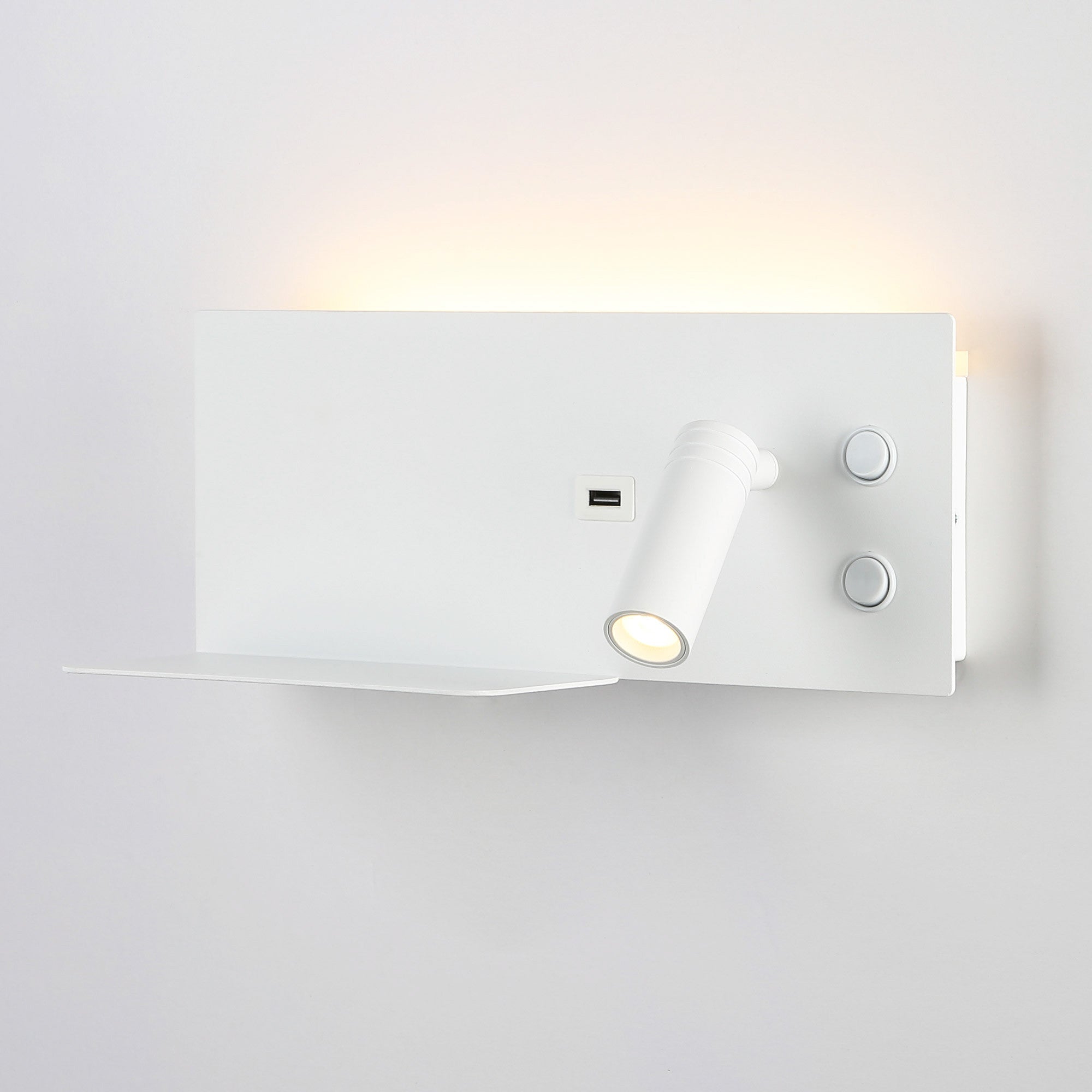 Aplique de pared para lectura con puerto USB "Kerta" - Iluminación doble - 3W+7W