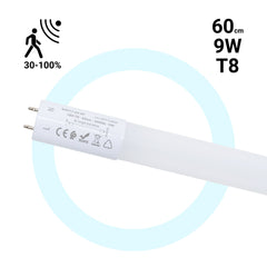 Tubo LED T8 con sensor de movimiento microondas 30-100% - 9W - 60 cm - 6000K