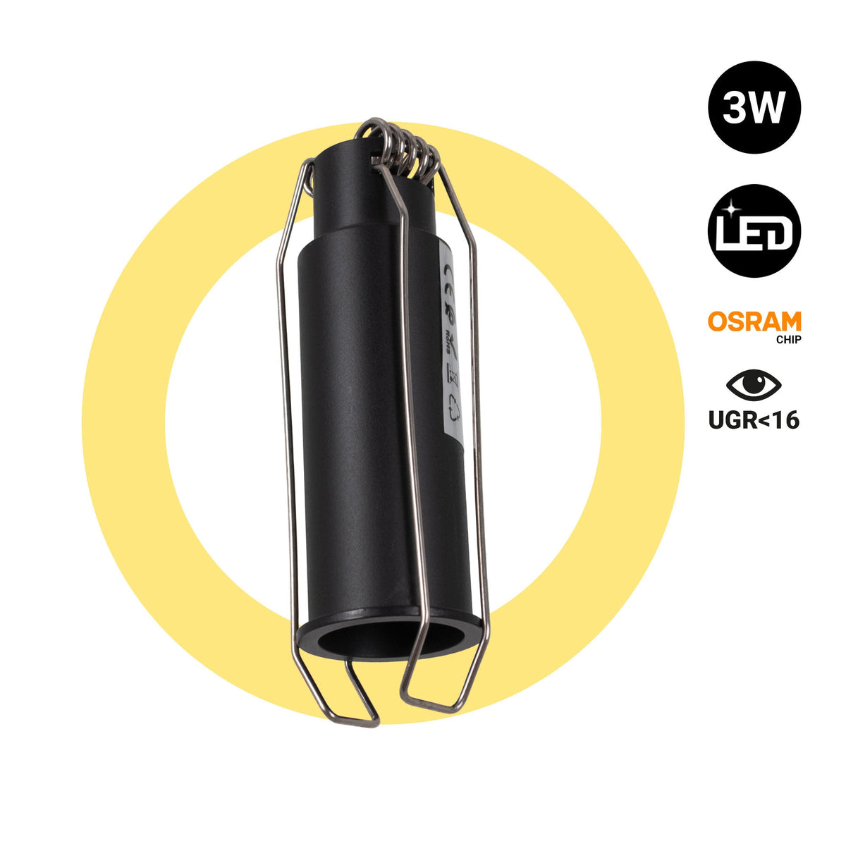 Downlight LED Mini 3W - Chip OSRAM - Bajo UGR - Ø 22mm