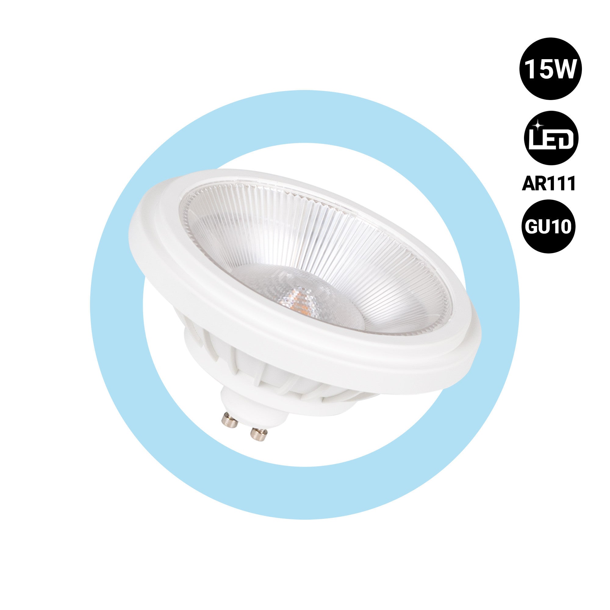 Bombilla LED AR111 GU10 - 15W - CRI 85