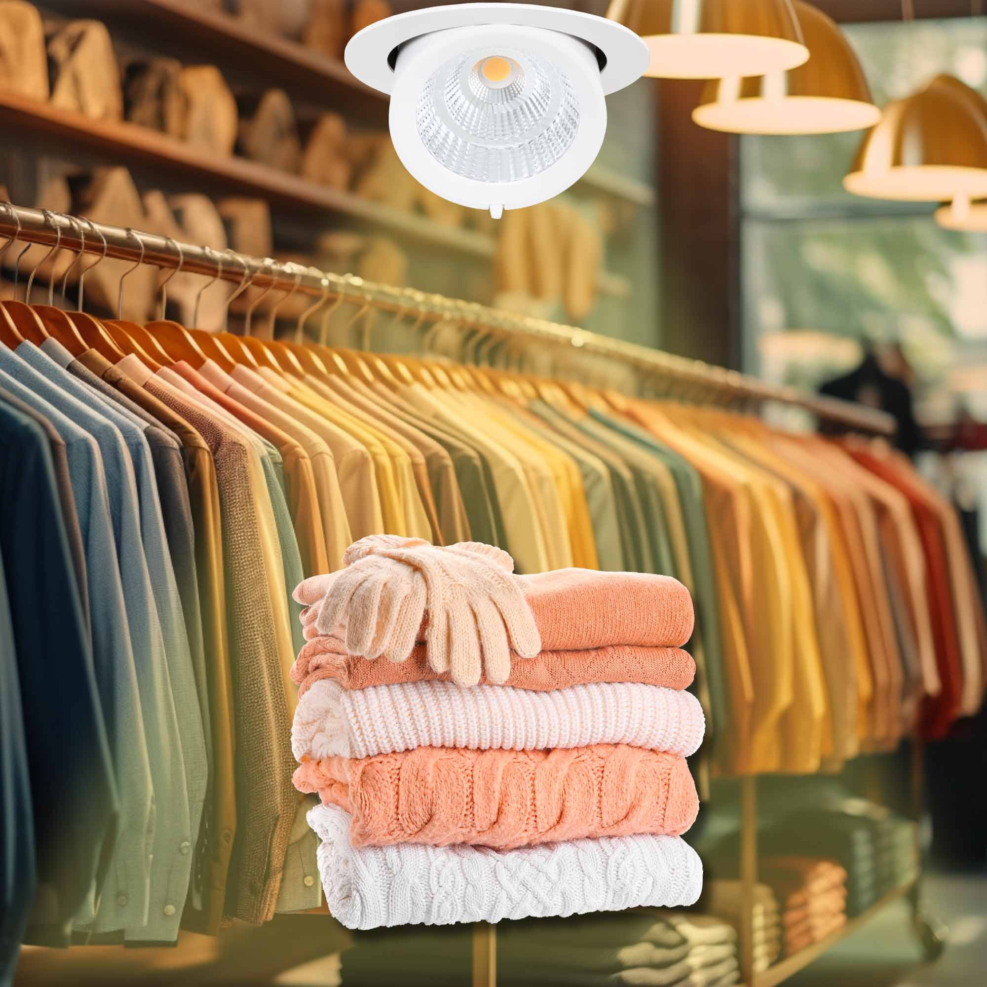 Downlight LED basculante empotrable - Chip especial para comercios - 40W