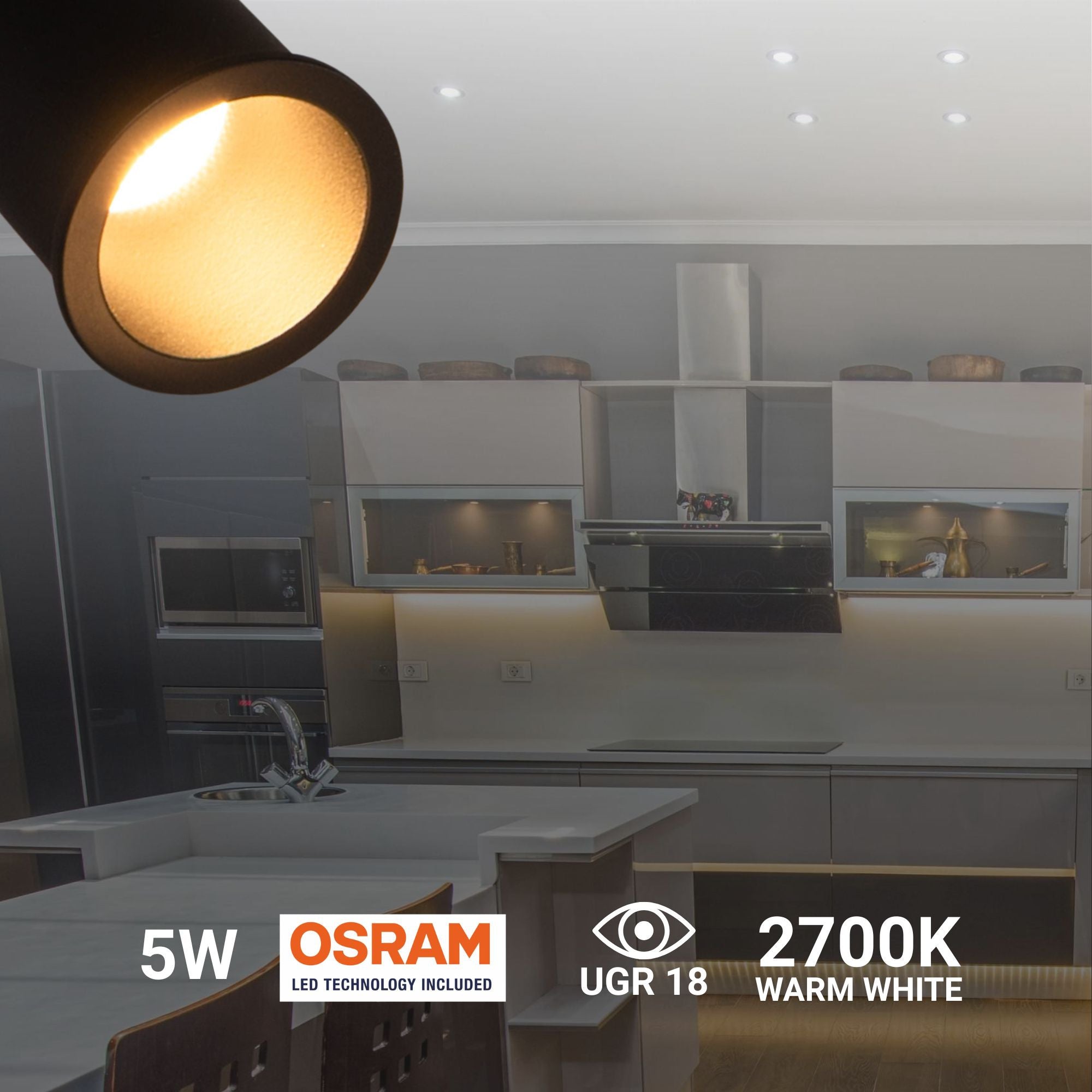 Downlight LED Mini 5W - Chip OSRAM - Bajo UGR - Ø 34mm