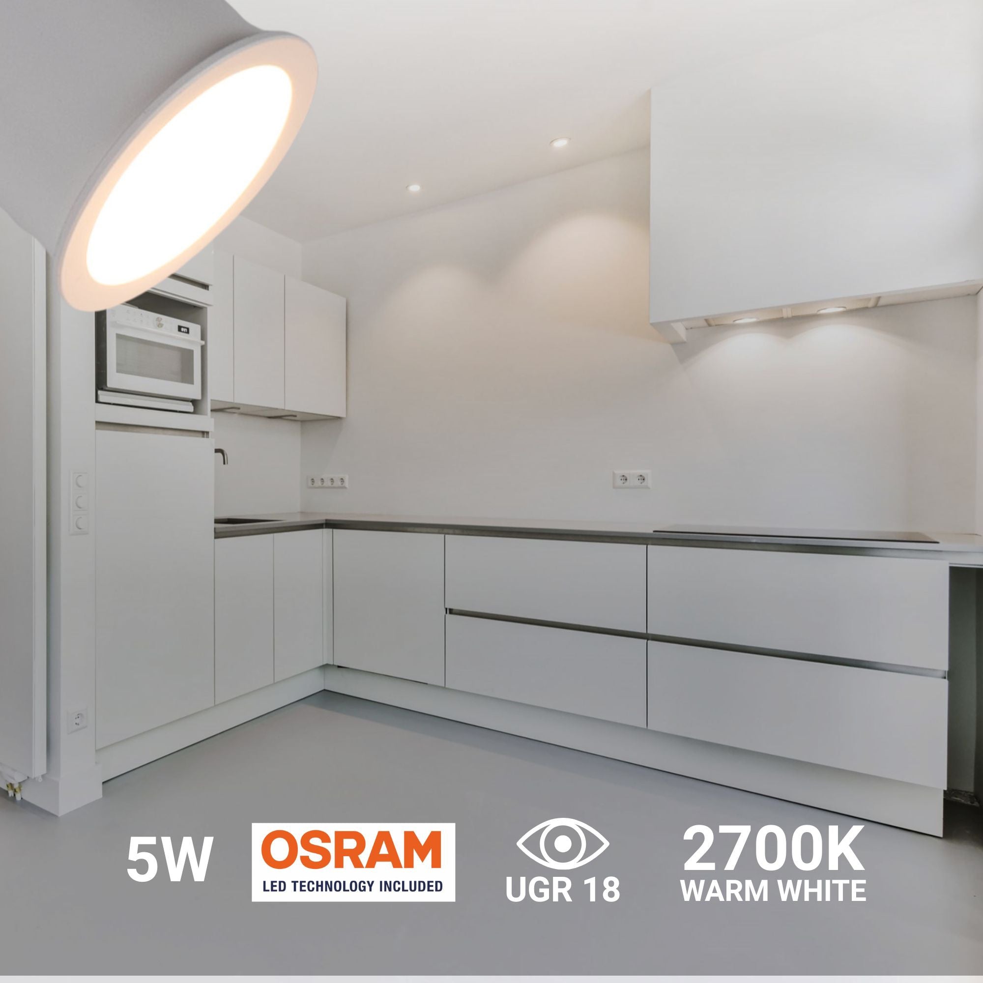 Downlight LED Mini 5W - Chip OSRAM - Bajo UGR - Ø 34mm