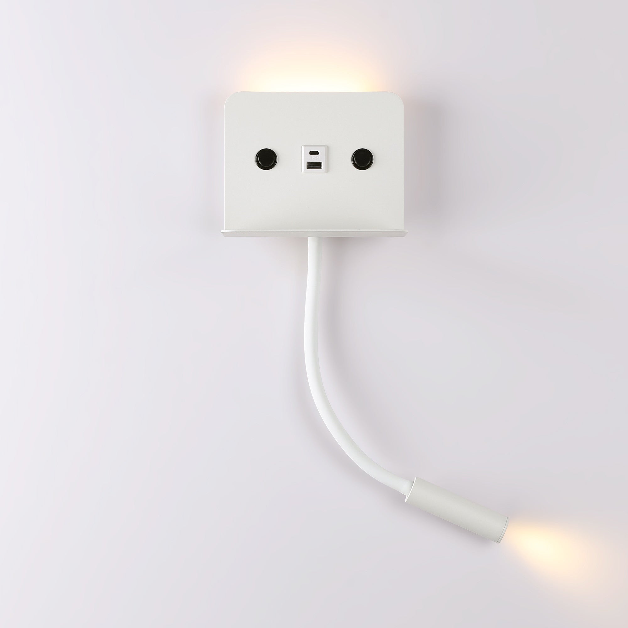 Aplique de pared para lectura "SLANGE 2" - 3W + 6W - Puerto USB + USB-C