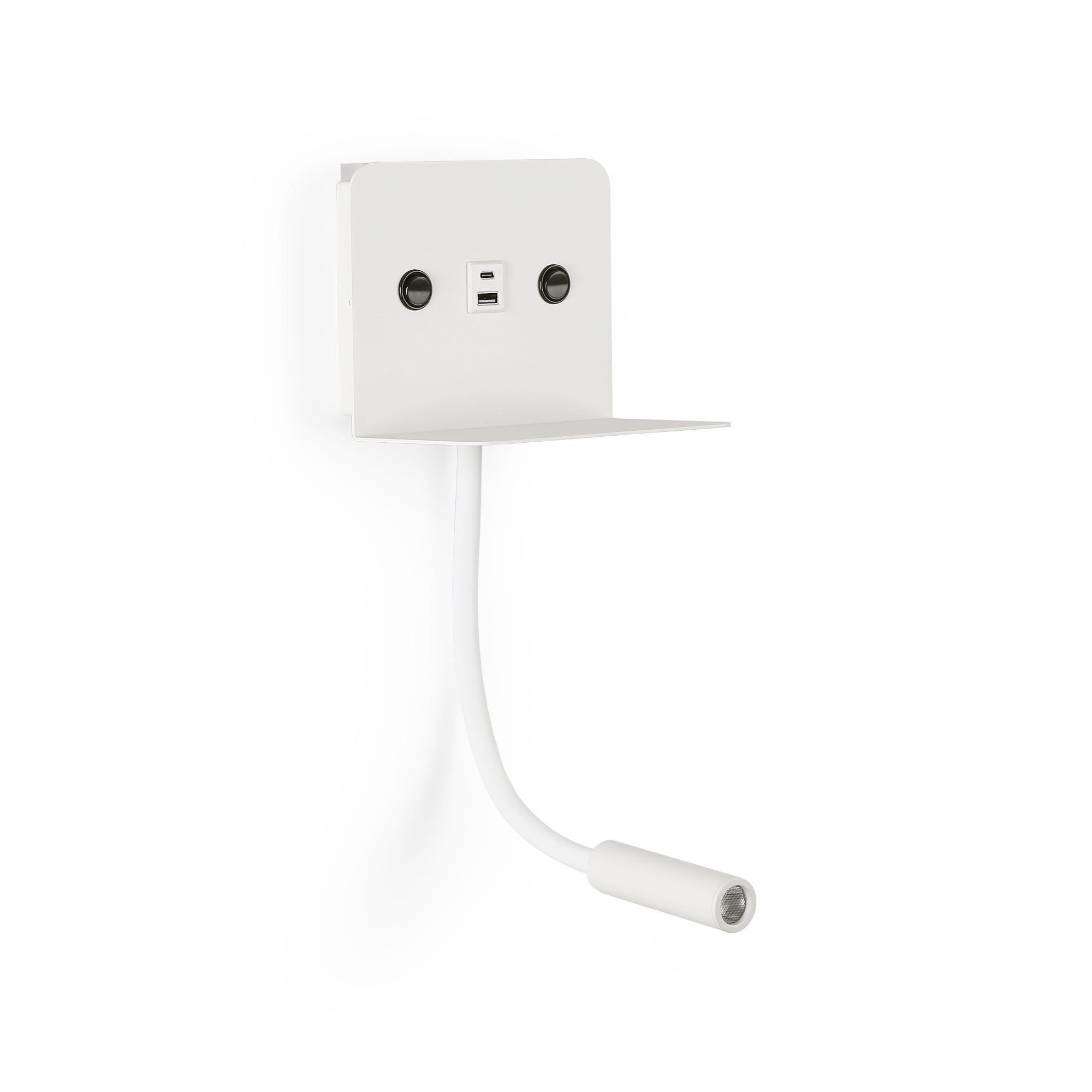Aplique de pared para lectura "SLANGE 2" - 3W + 6W - Puerto USB + USB-C