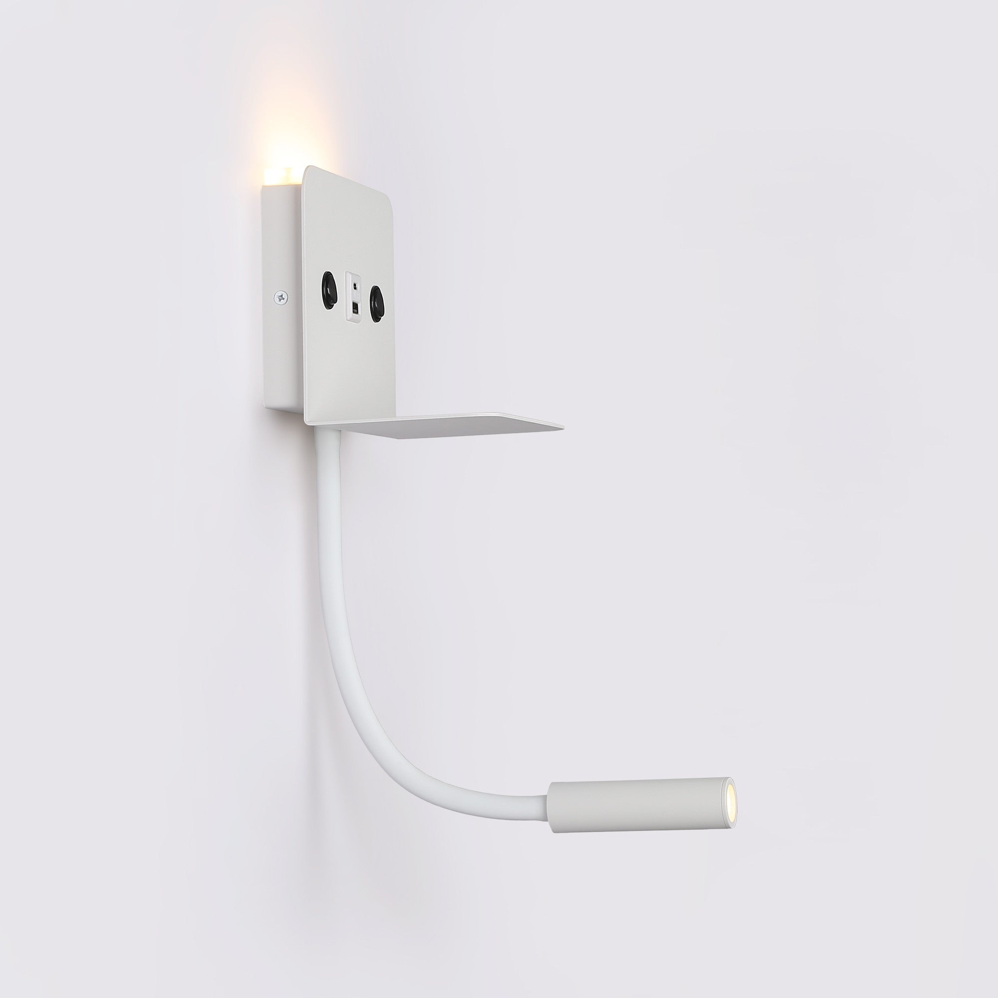 Aplique de pared para lectura "SLANGE 2" - 3W + 6W - Puerto USB + USB-C